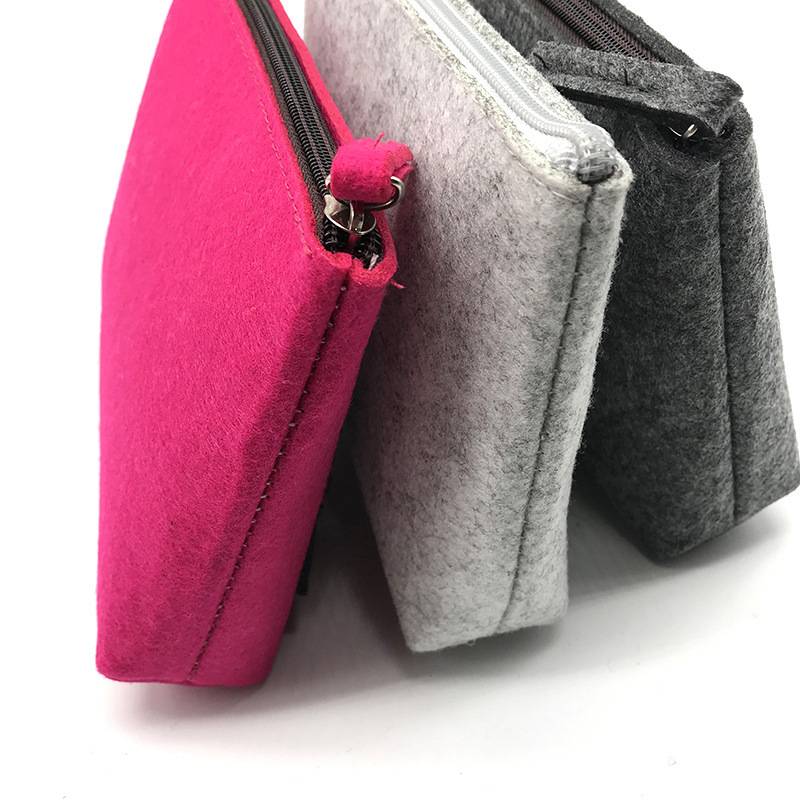 Felt Fiber Makeup Pouch Organizer Pen Gadgets Case 5