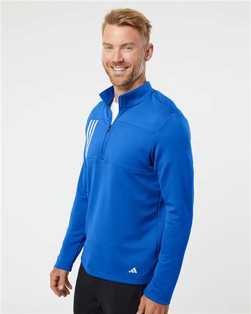 Men's 3-Stripes Double-Knit Quarter-Zip Pullover - A482 48