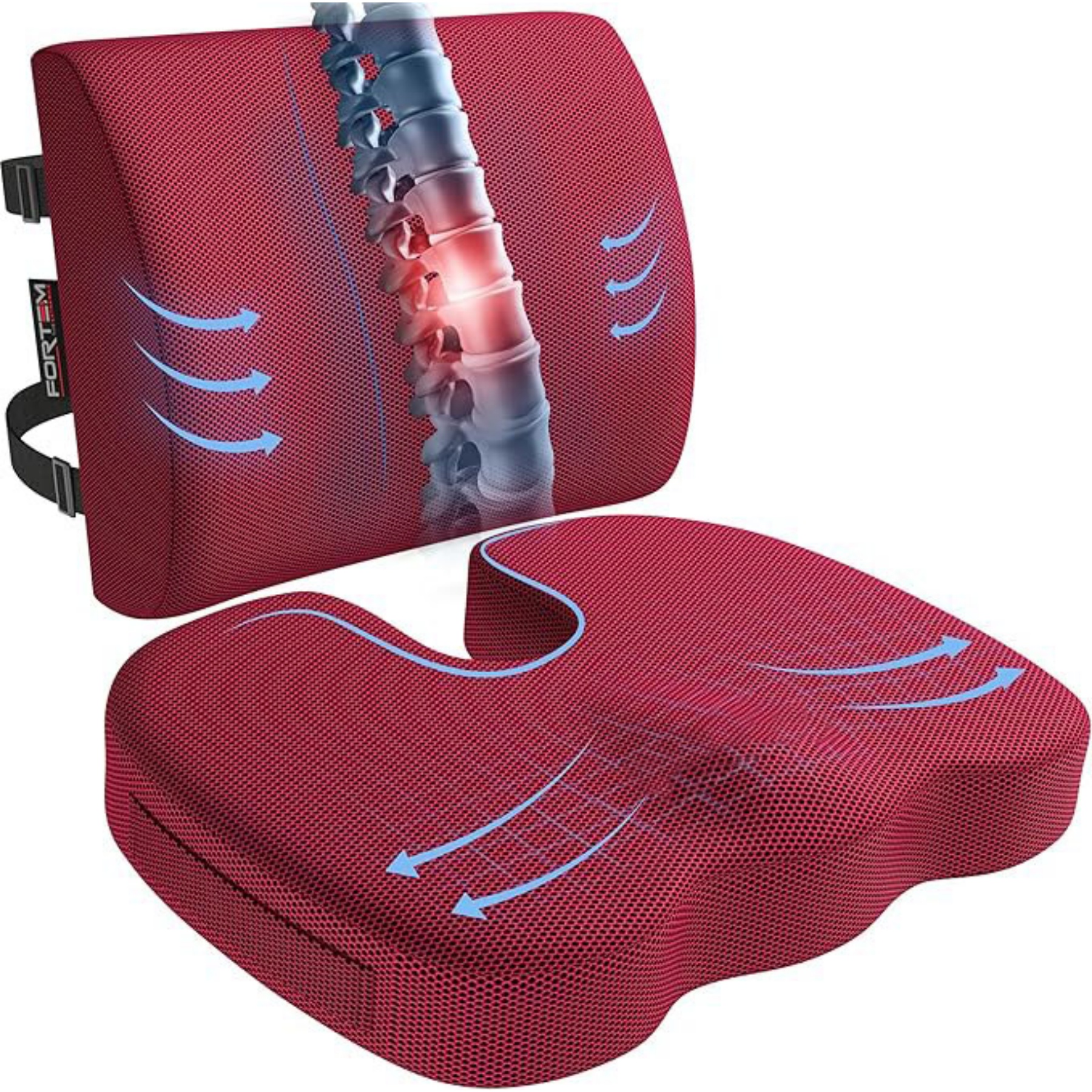 Memory Foam Seat Cushion and Lumbar Support 11