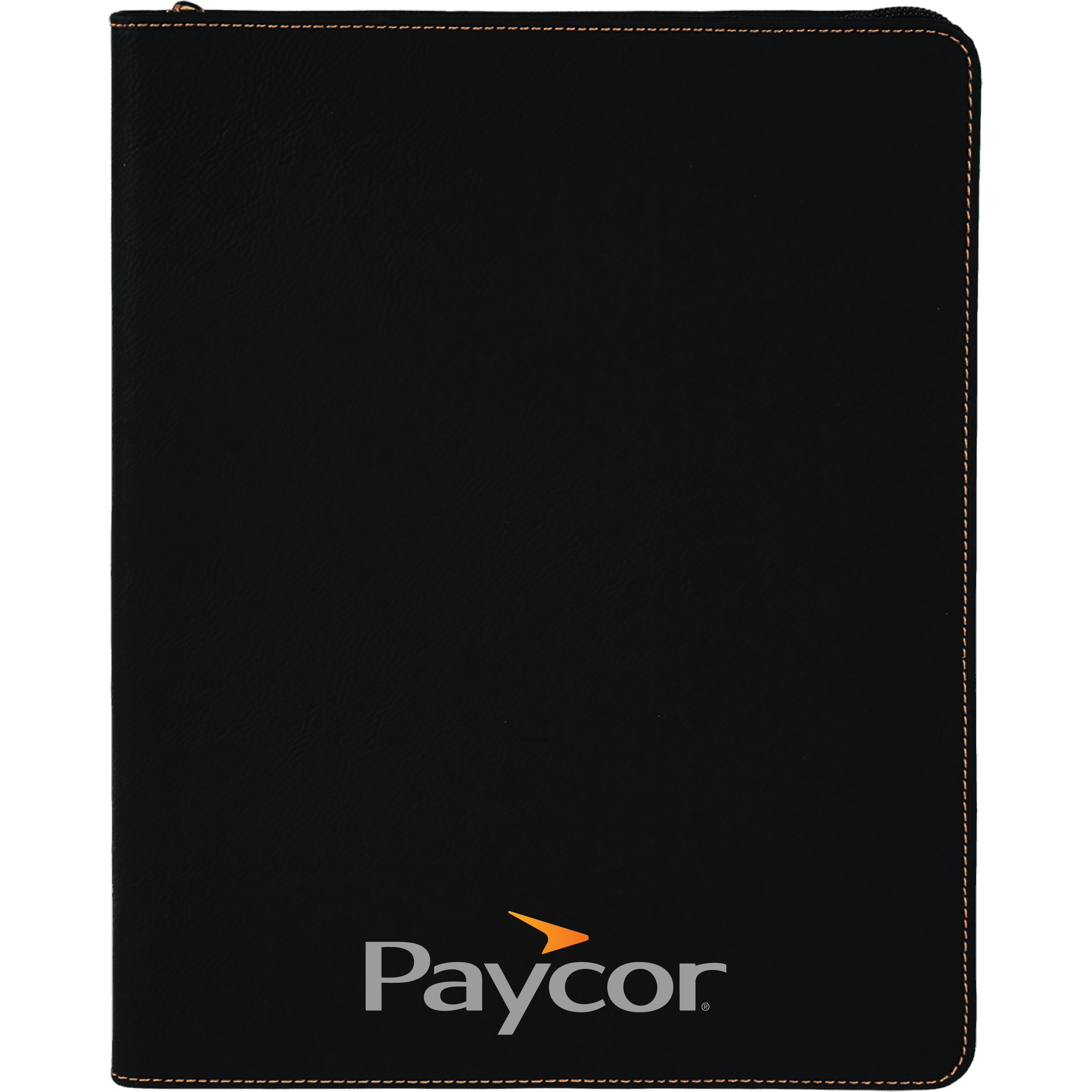 9" x 12" Leatherette Black/Gold Portfolio with Zipper 7