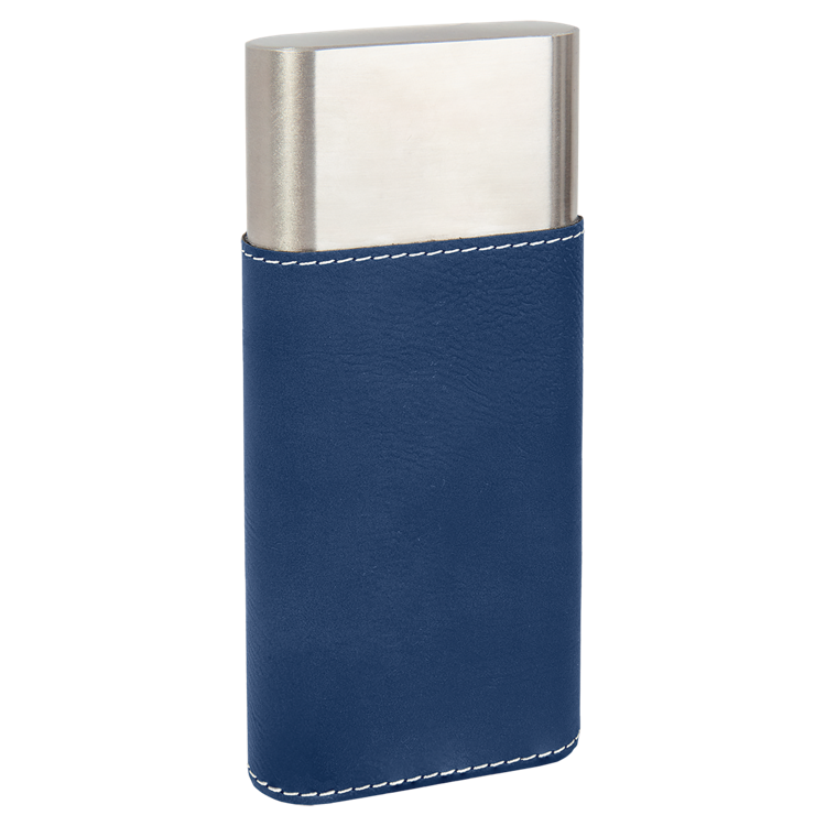 Blue/Silver Leatherette Cigar Case with Cutter 2