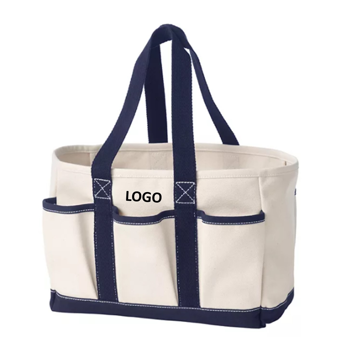 Canvas Multi Pockets Garden Tote, custom tote bag with logo imprint 3