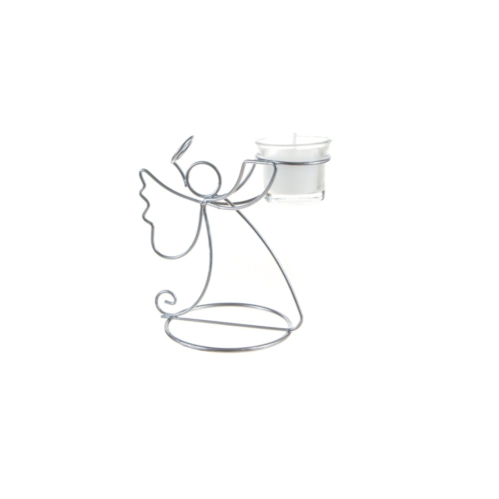 Angel Candle Holder - Matte Sliver 2