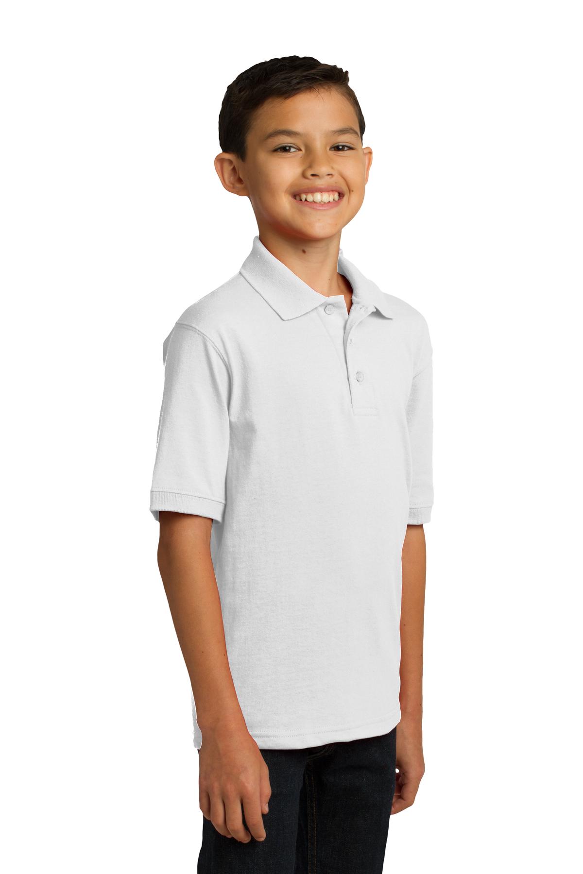 Port & Co Youth Core Blend Jersey Knit Polo. KP55Y 52