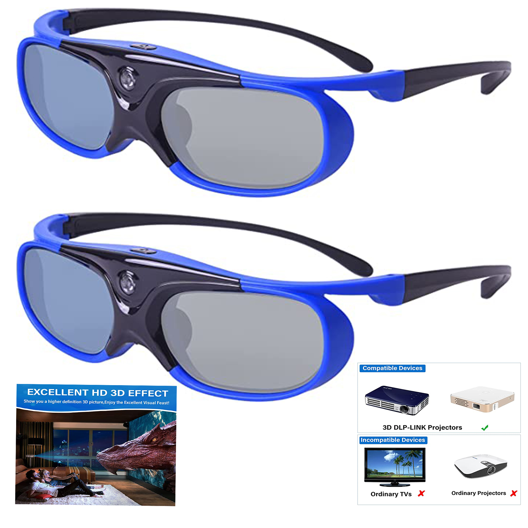 Active Shutter 3D Glasses 2