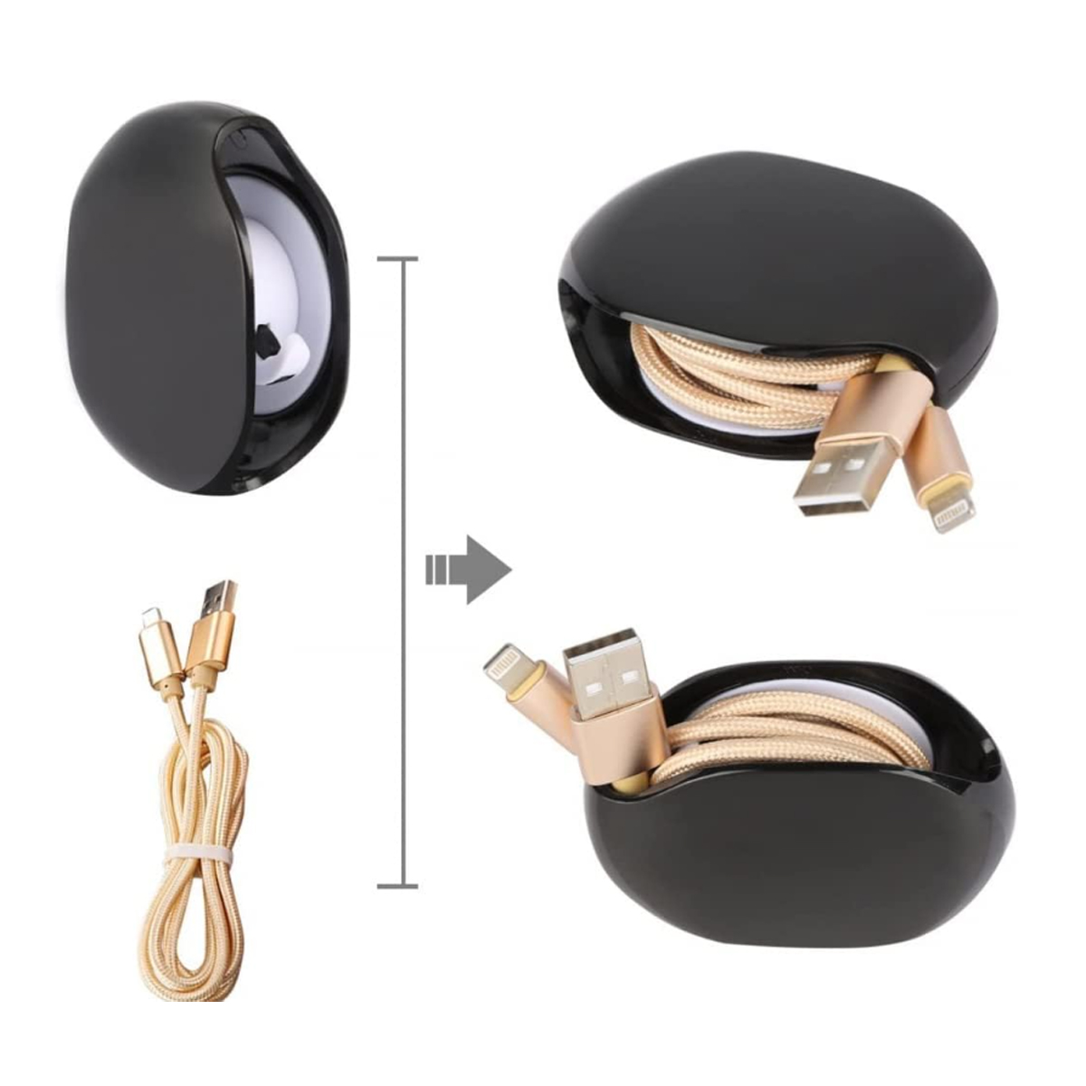 Round Cable Organizer Case for Earbuds and Charging Cords 2