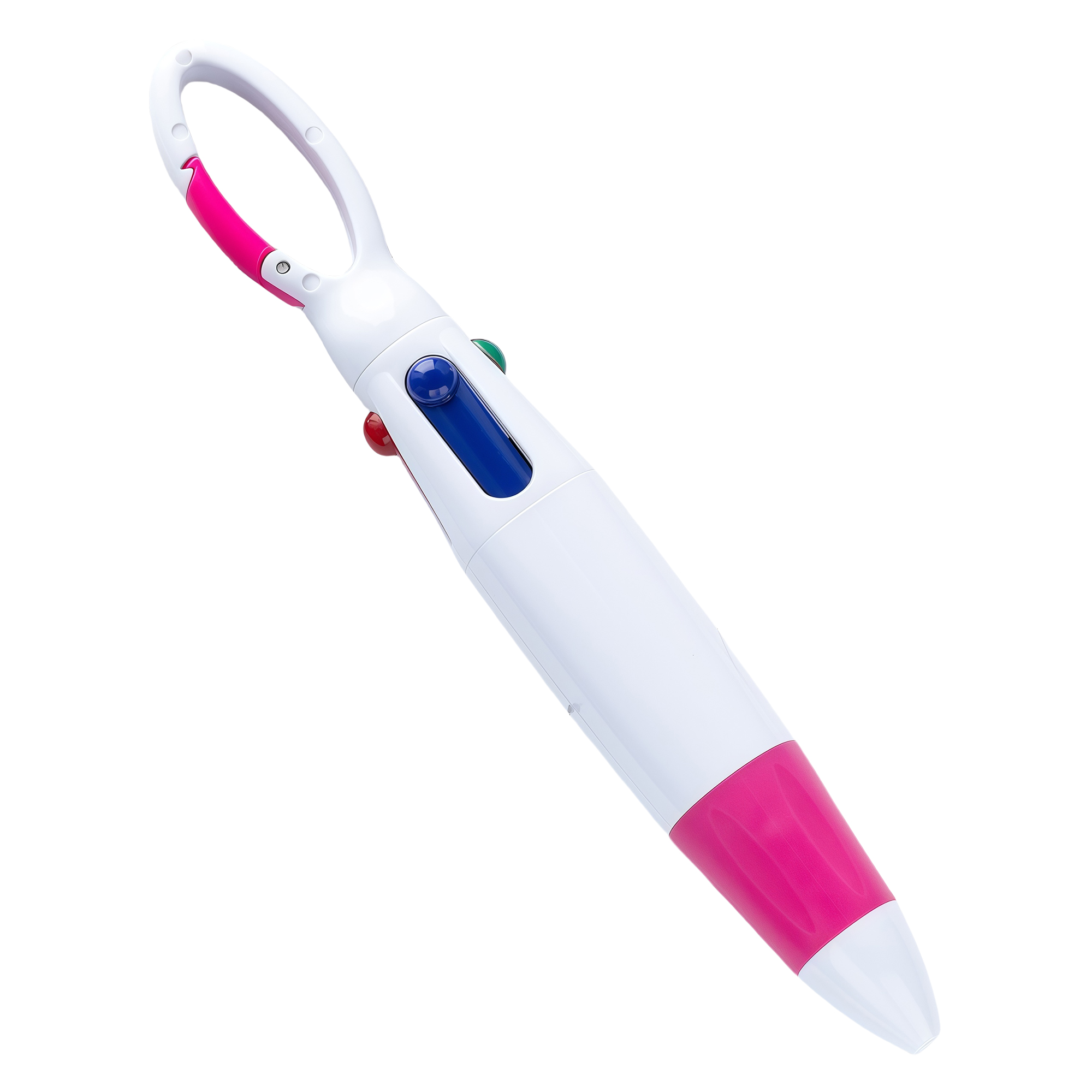 4-Color Jumping Plastic Ballpoint Pen with Carabiner Clip 7