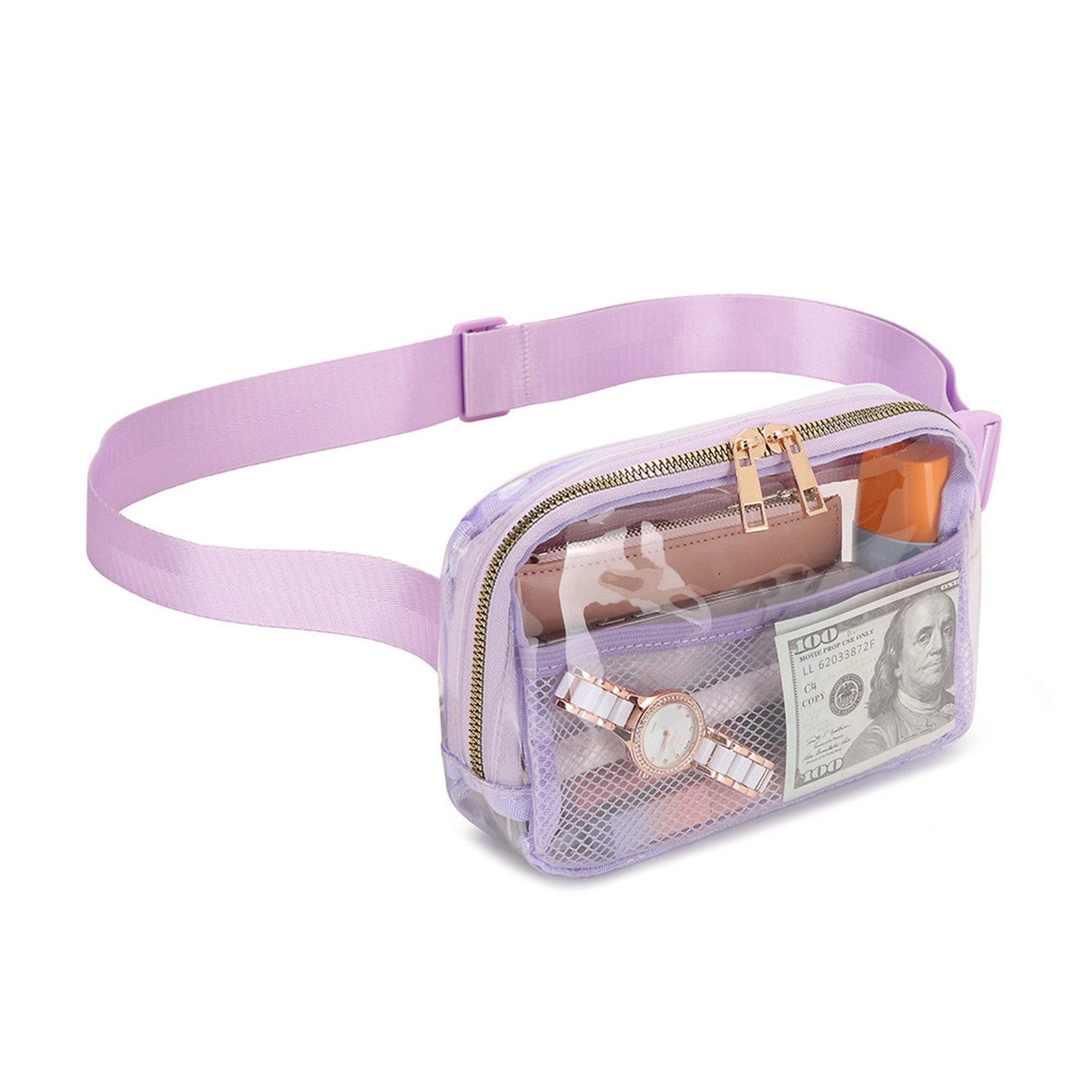 Clear PVC Quilted Purse Stadium Approved Crossbody Bag 9