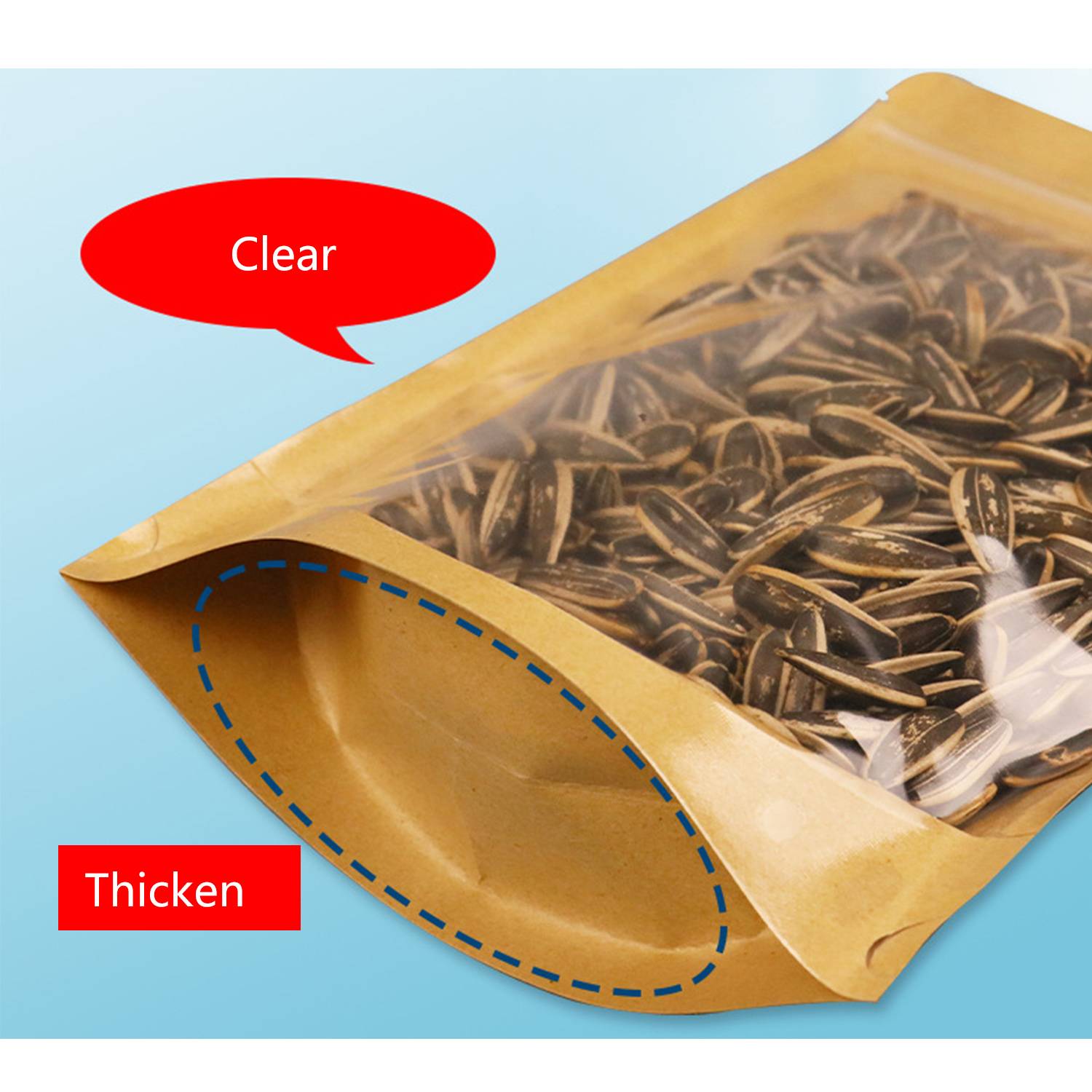 Single Side Clear Kraft Paper Zip Lock Bag 3