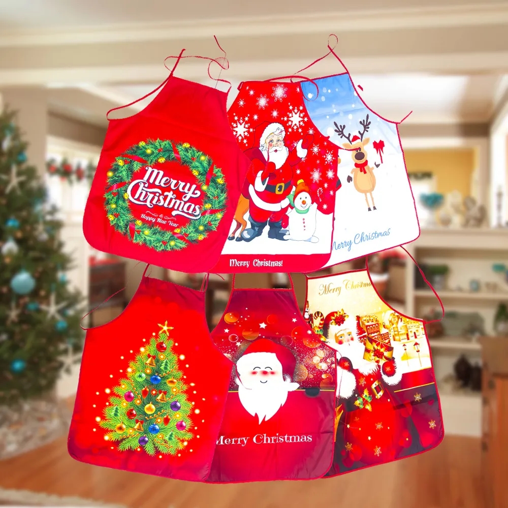 Christmas Print Apron Kitchen Cooking 3
