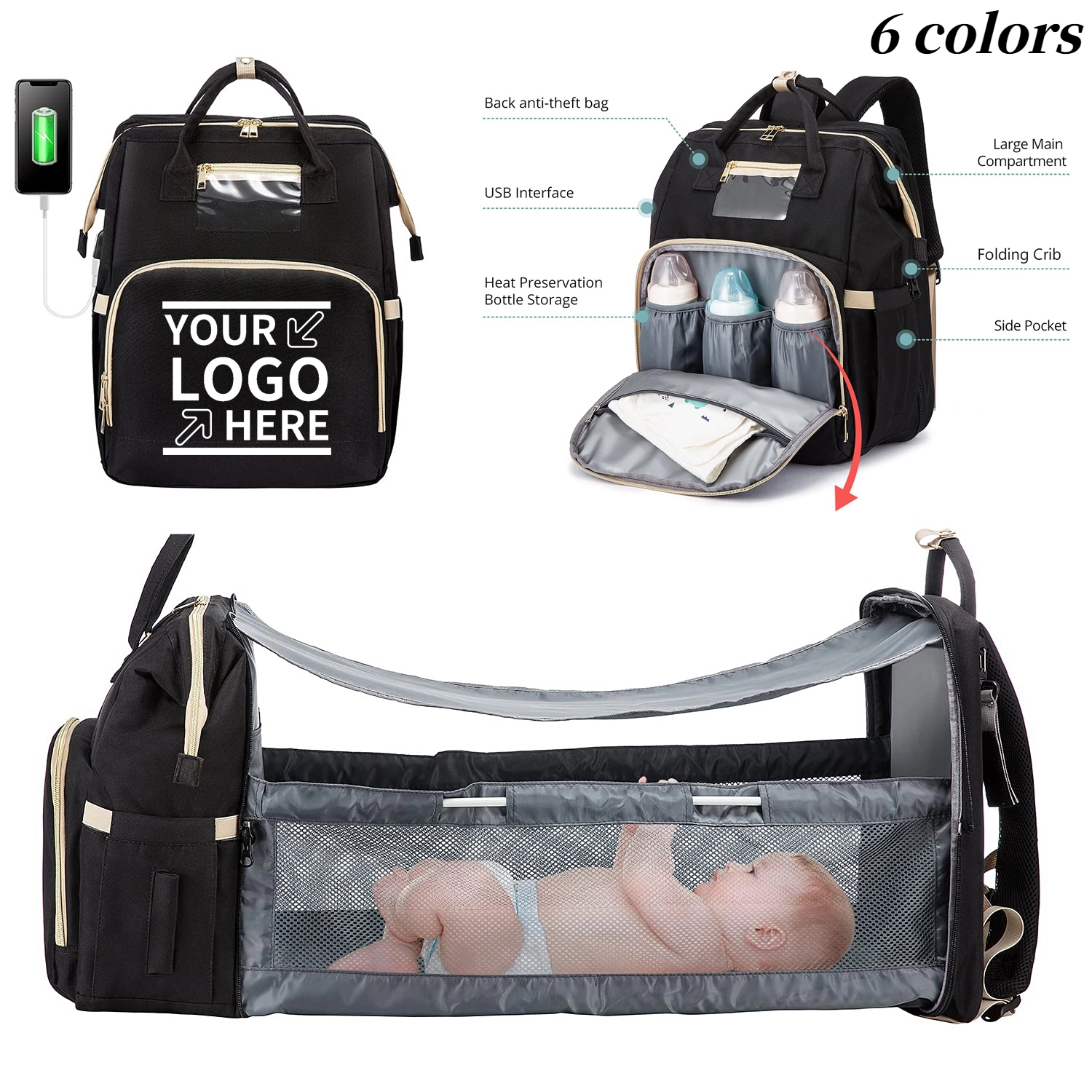 Multifunctional Baby Backpack Can Be Folded 10