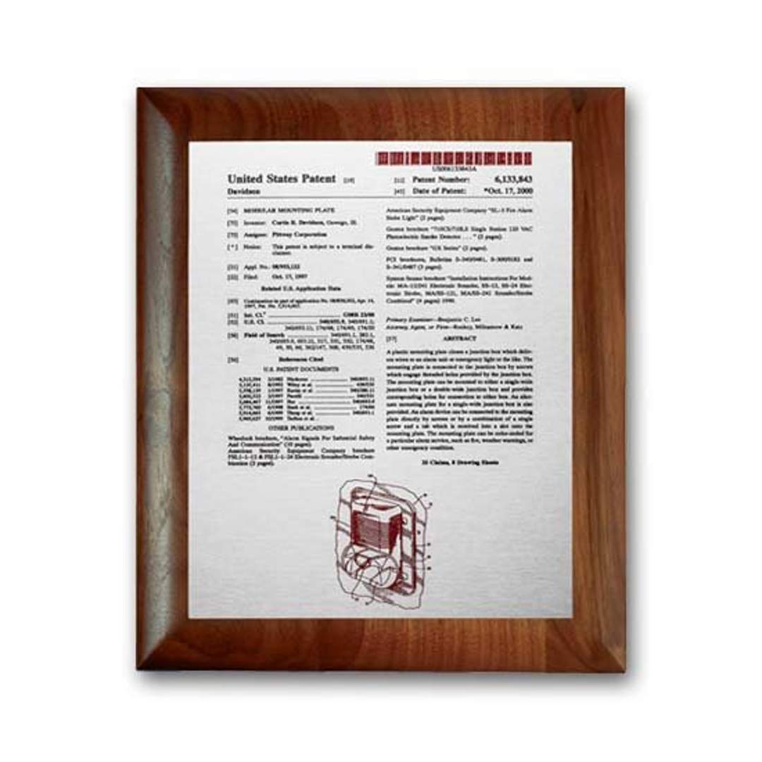 Etch/Colorfill Plaq - Walnut Rolled Edge