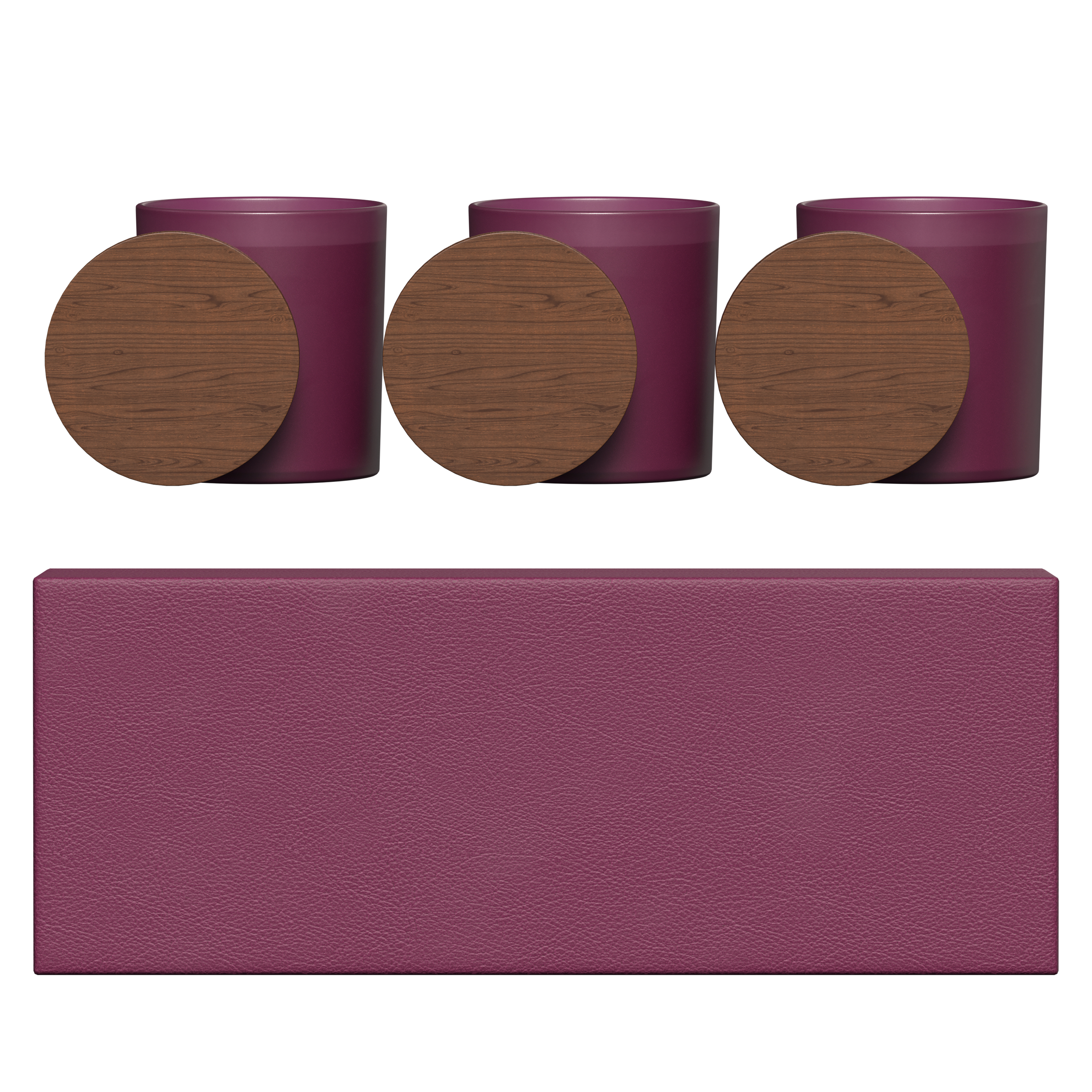 Vista glass candle 3-pack with acacia wood lids 11