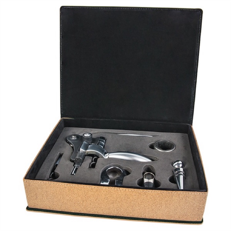 Leatherette Wine Tool Push Lever Set 12