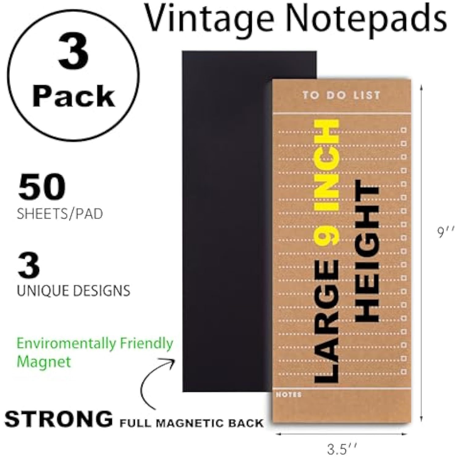 3 Pack Tear Off Magnetic Notepad Set 4