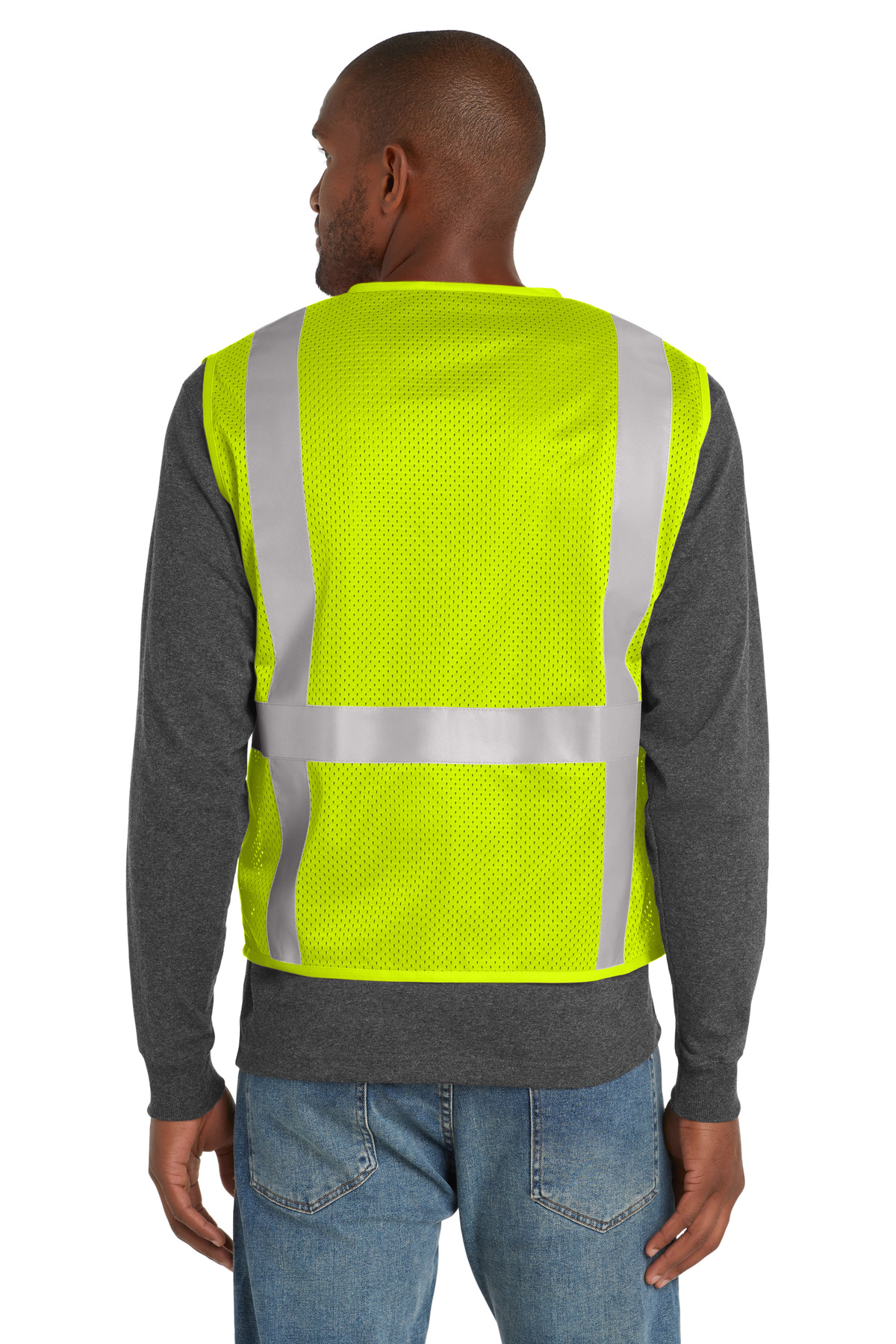 CornerStone ANSI 107 Class 2 Mesh Six-Pocket Zippered Vest. CSV104 2