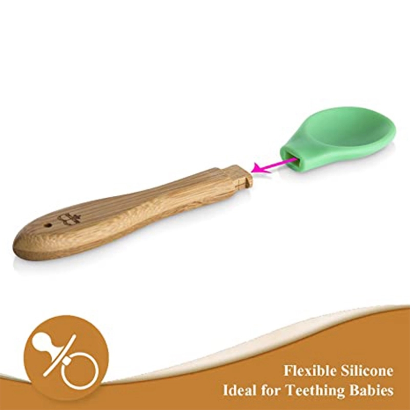 5.58" Silicone wooden spoon 4