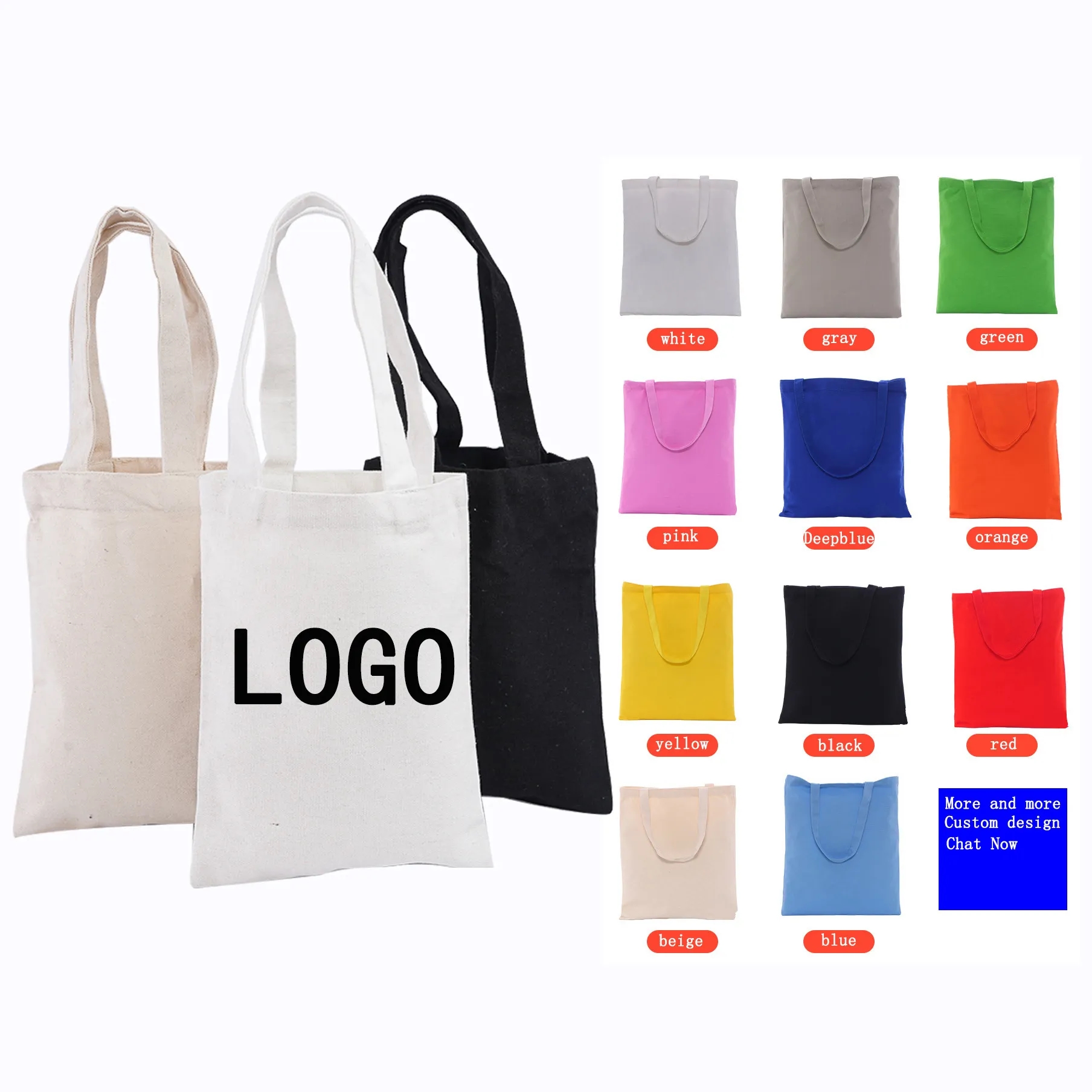 Natural full color cotton tote bag, custom tote bag with logo imprint 3