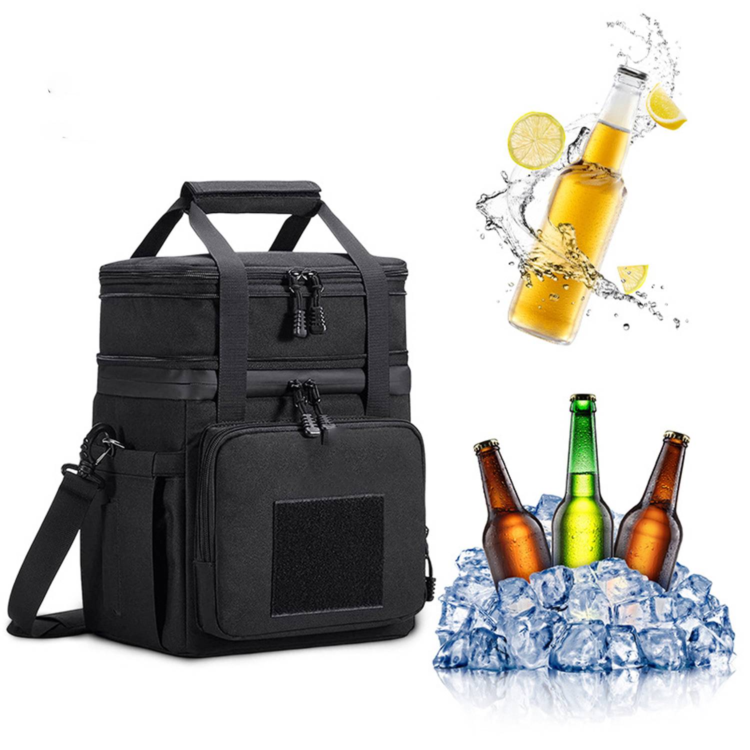 16L Double Deck Nylon Cooler Bag w/Adjustable Strap 6