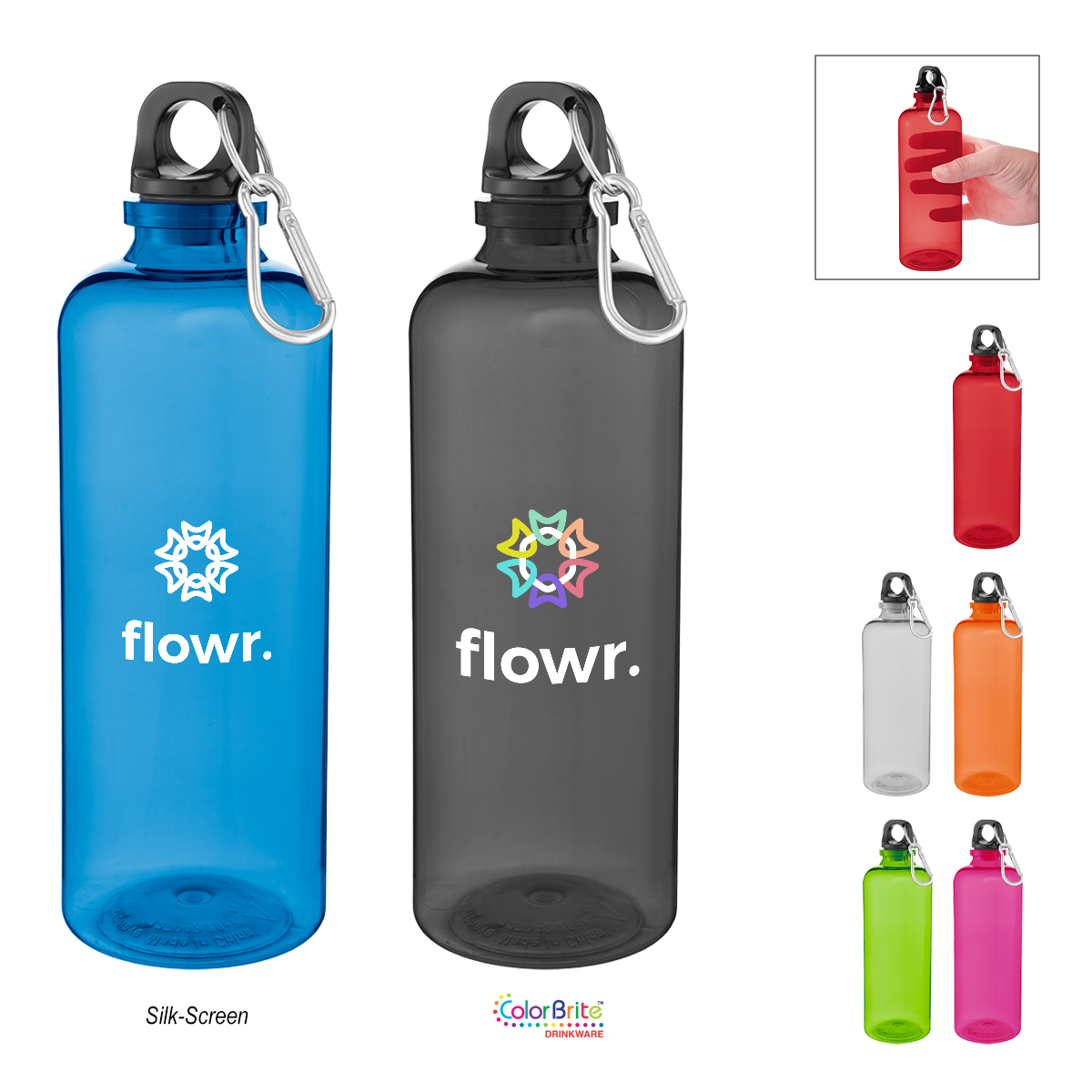 20 Oz. Ormond rPET Bottle With Carabiner Lid 4