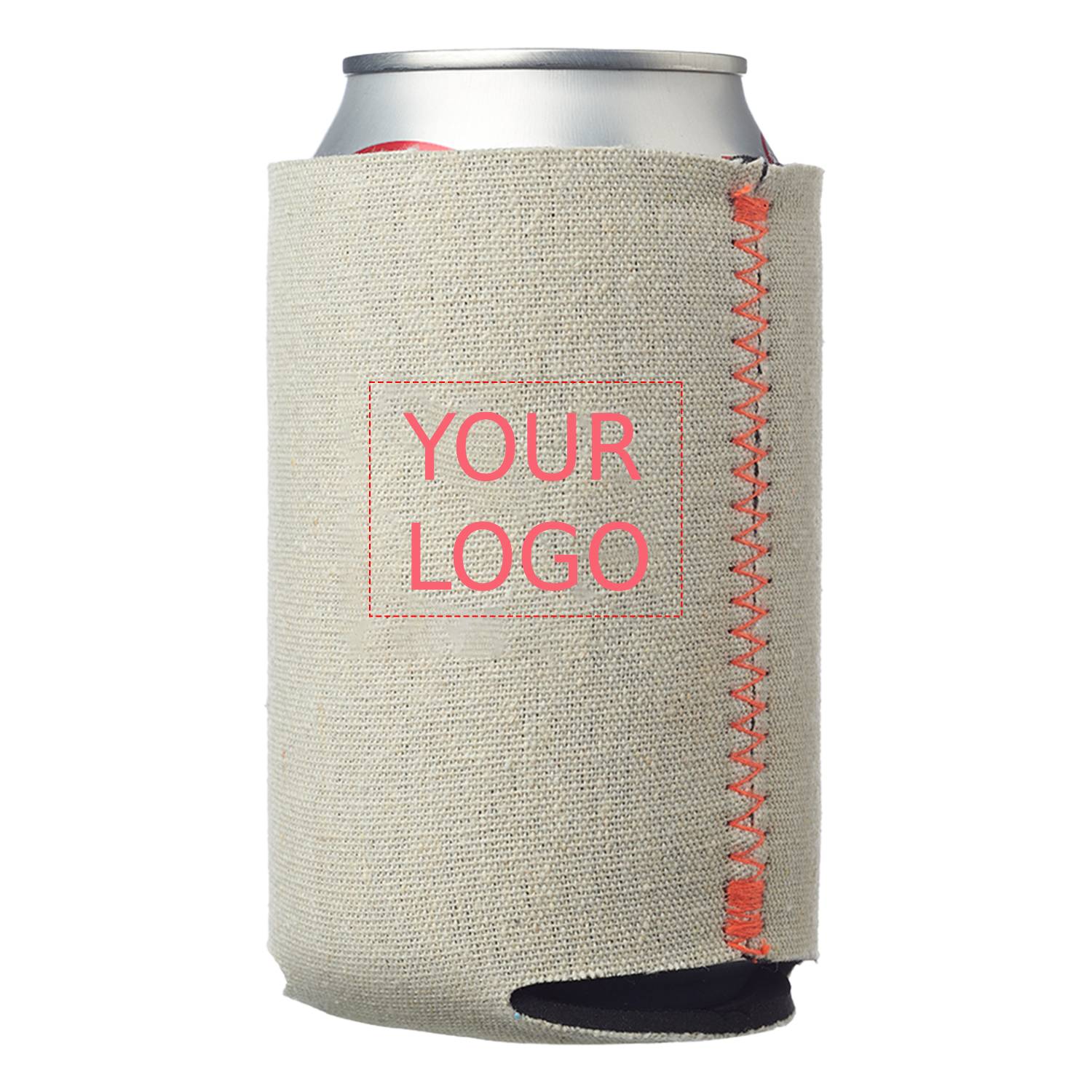 Canvas Collapsible Foam Can Cooler, 16 oz., custom koozie with logo imprint 4