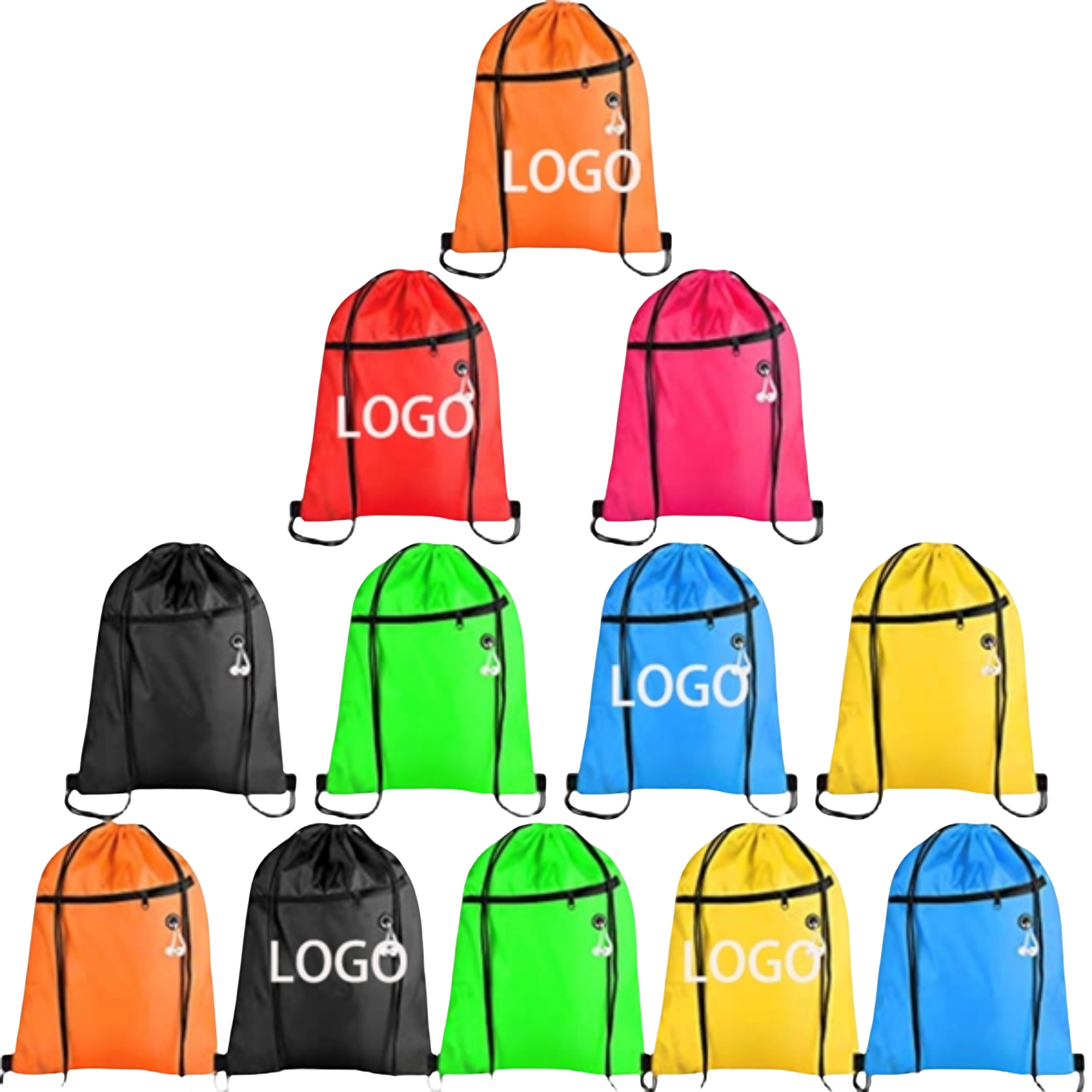 Stretchable Drawstring Zipper Backpack 1