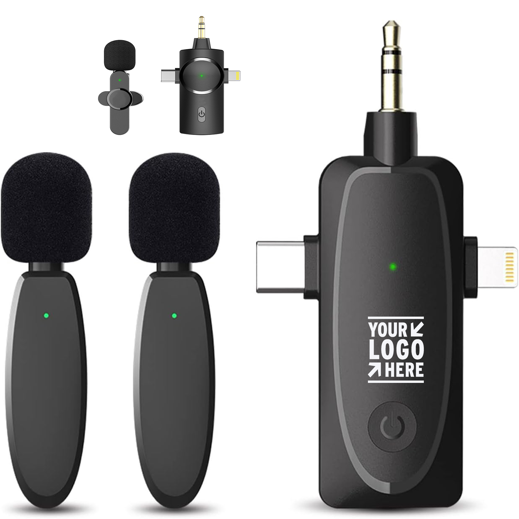 iPhone Android Camera 3 in 1 2.4G Mini Video Recording Lav Mic Wireless Lavalier Microphone 2