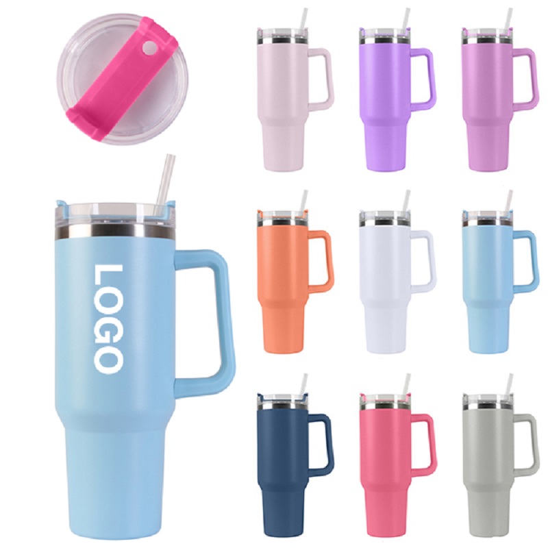 30 oz Vacuum Tumbler W/ Handle & Straw 17