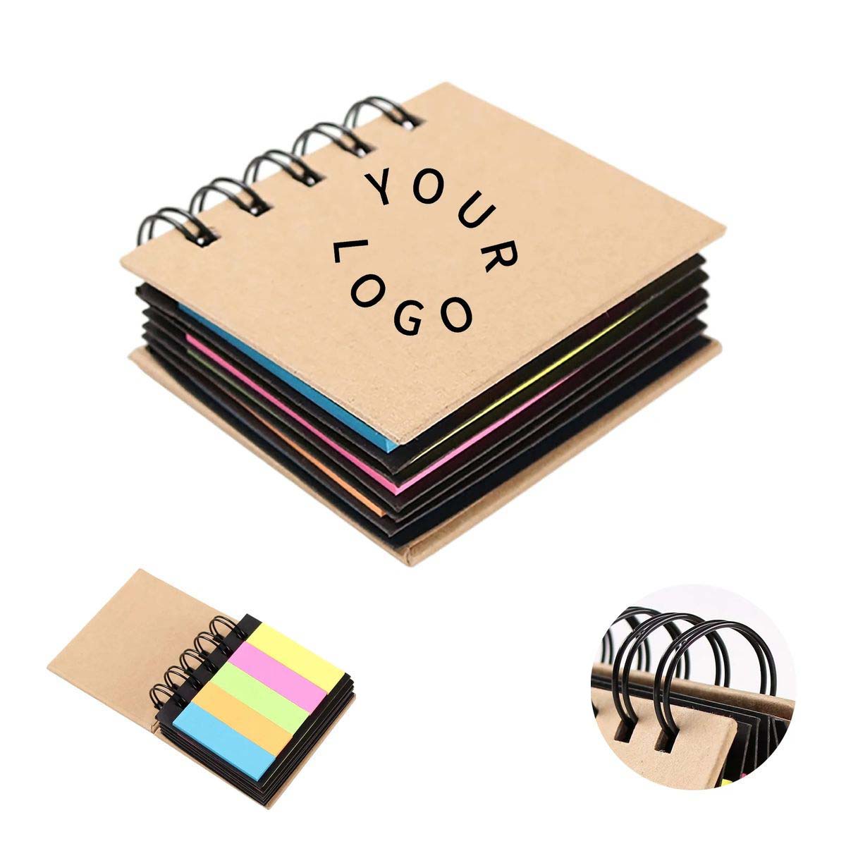 Portable Sticky Note Notebook with Kraft Cover 2