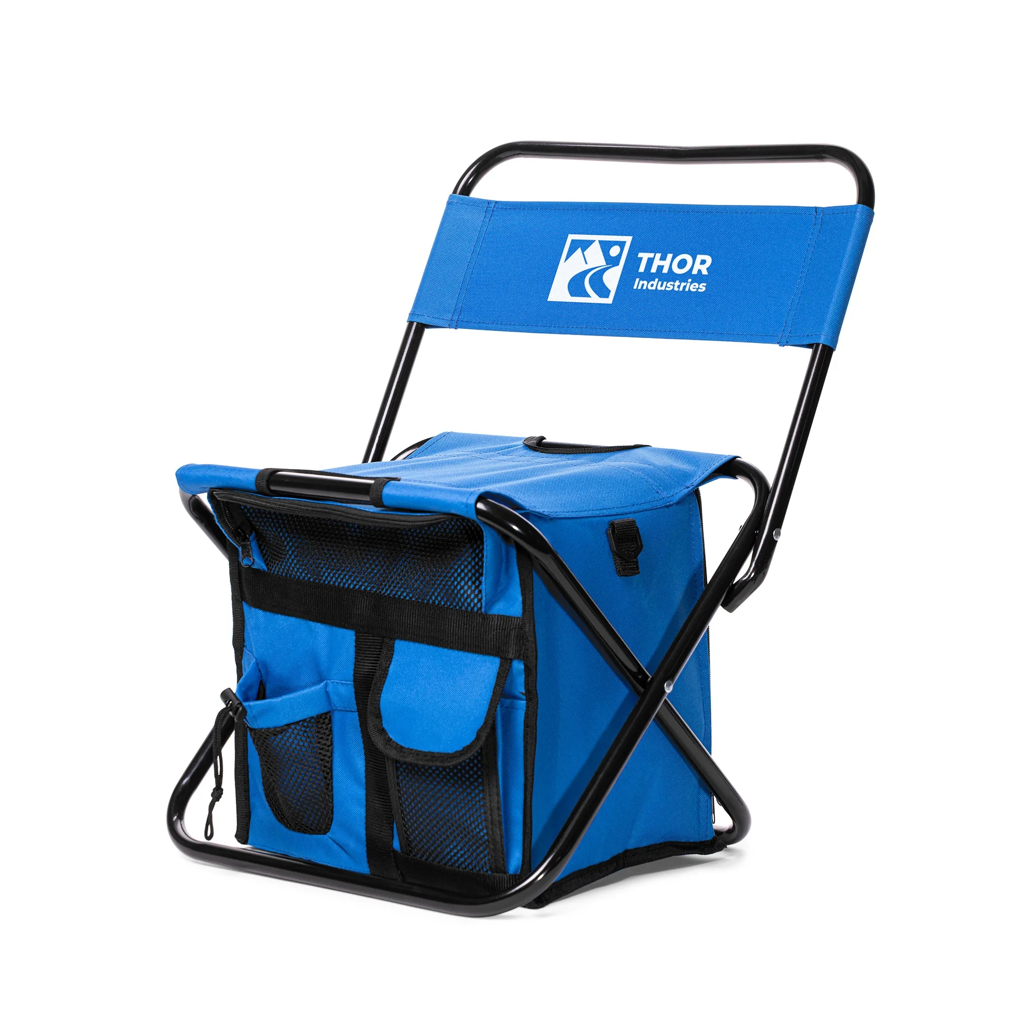 Folding Chair with 24 Can Cooler Bag & Pockets 8