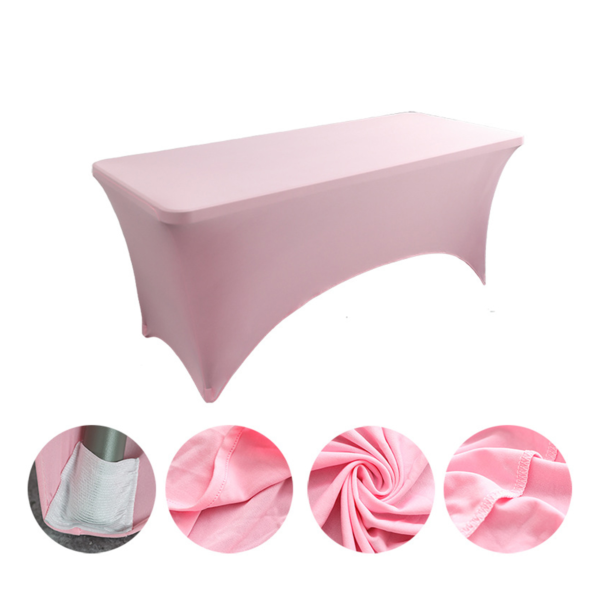 6FT Customized Polyester Tablecloth Elastic Table Cover 5