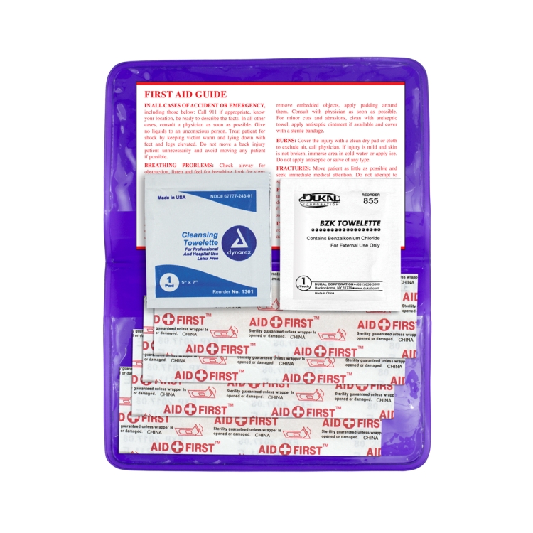 "HEAL-ON-THE-GO L" 10 Piece Economy First Aid Kit in Colorful Vinyl Pouch 17