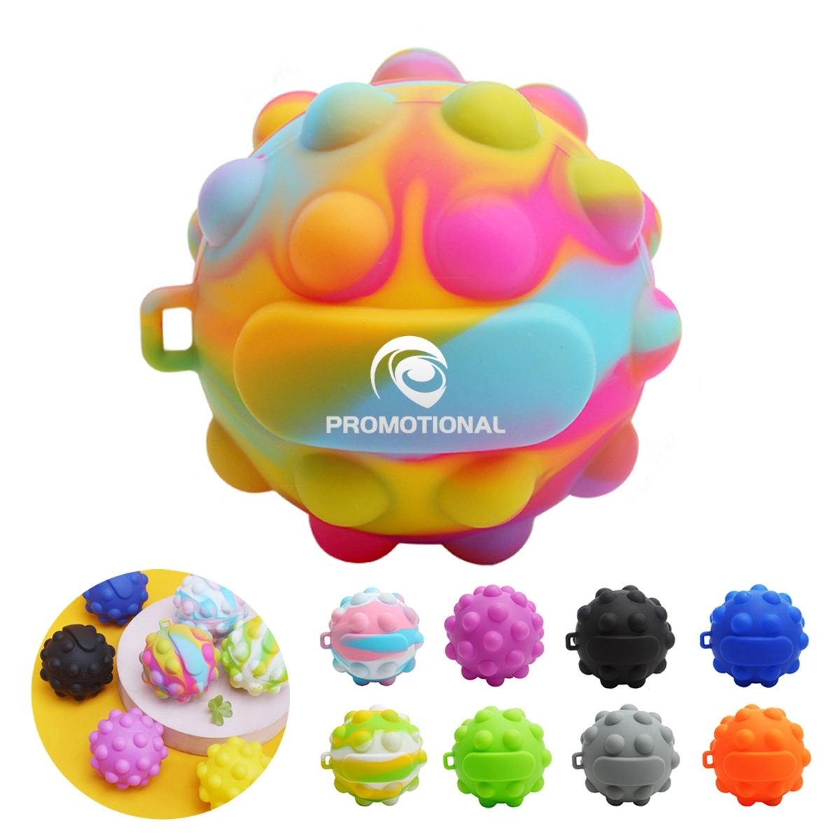 Custom Silicone Tie Dye Stress Ball Push Pop bubble balls 5