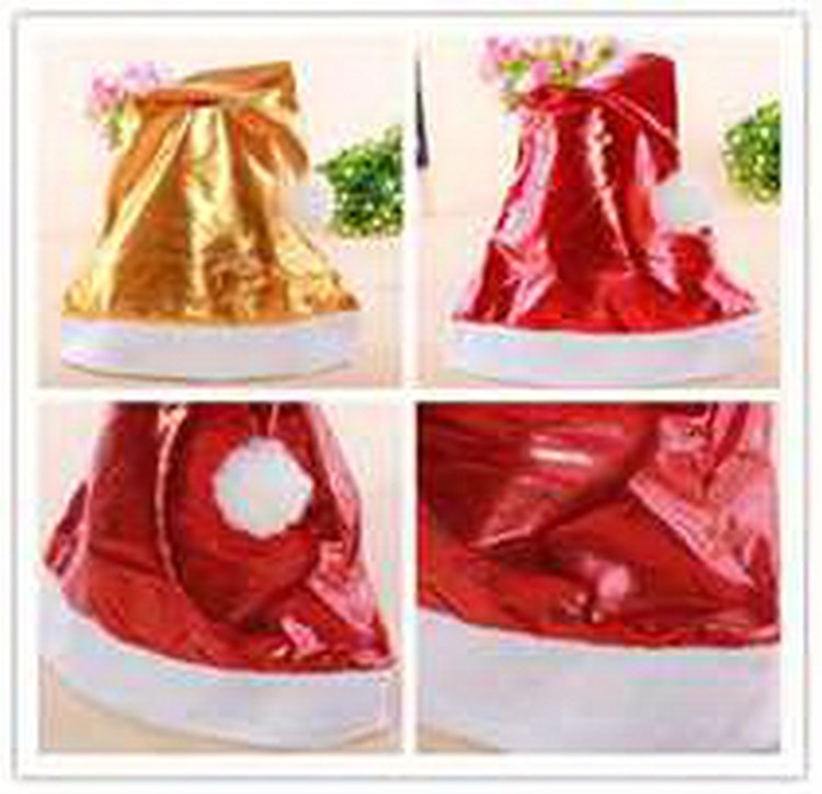 Bright Plush Santa Hat with Golden Stars 1