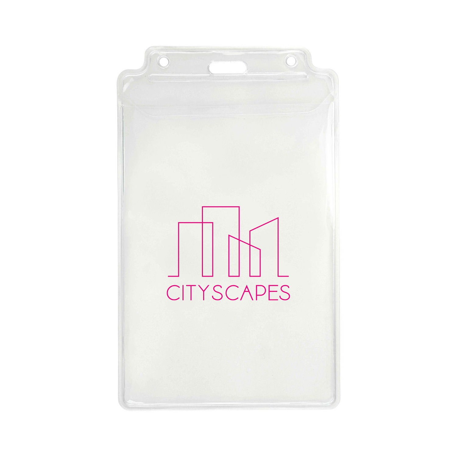3.88" W x 6.63" H - Vertical Clear Vinyl Badge Holder (1 Color Imprint) 2