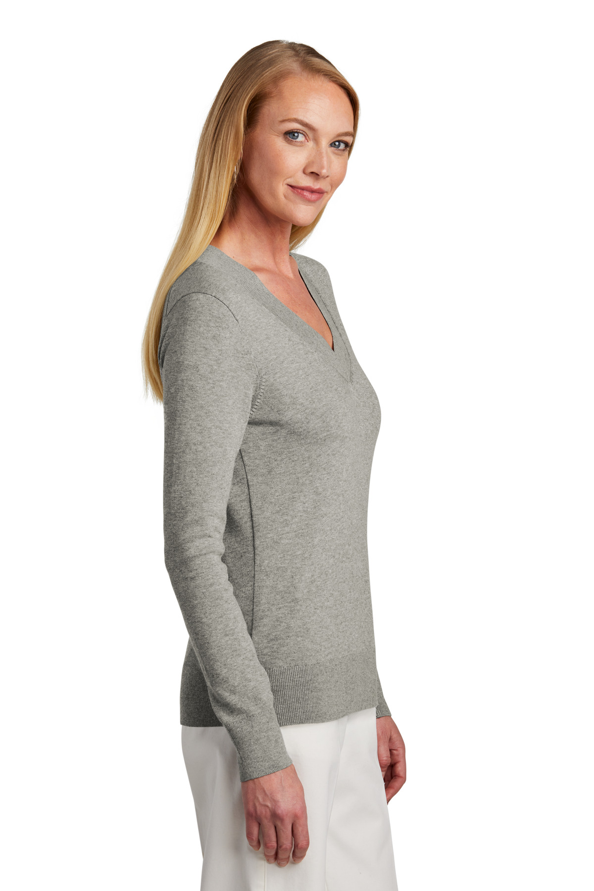 Brooks Brothers Women's Cotton Stretch V-Neck Sweater BB18401 2