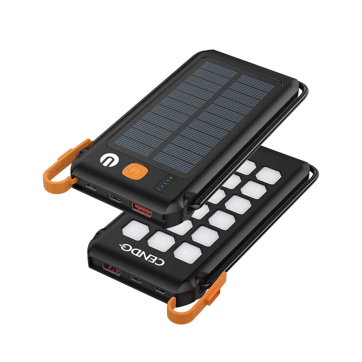 Waterproof Solar Power Bank with 500 Lumen Flash Light and Stand PD 20W 6