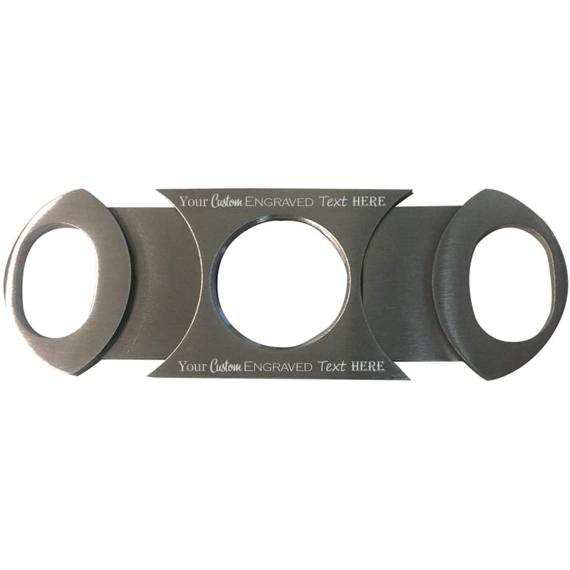 3D Laser Engraved Stainless Steel Hand Cigar Cutter 5