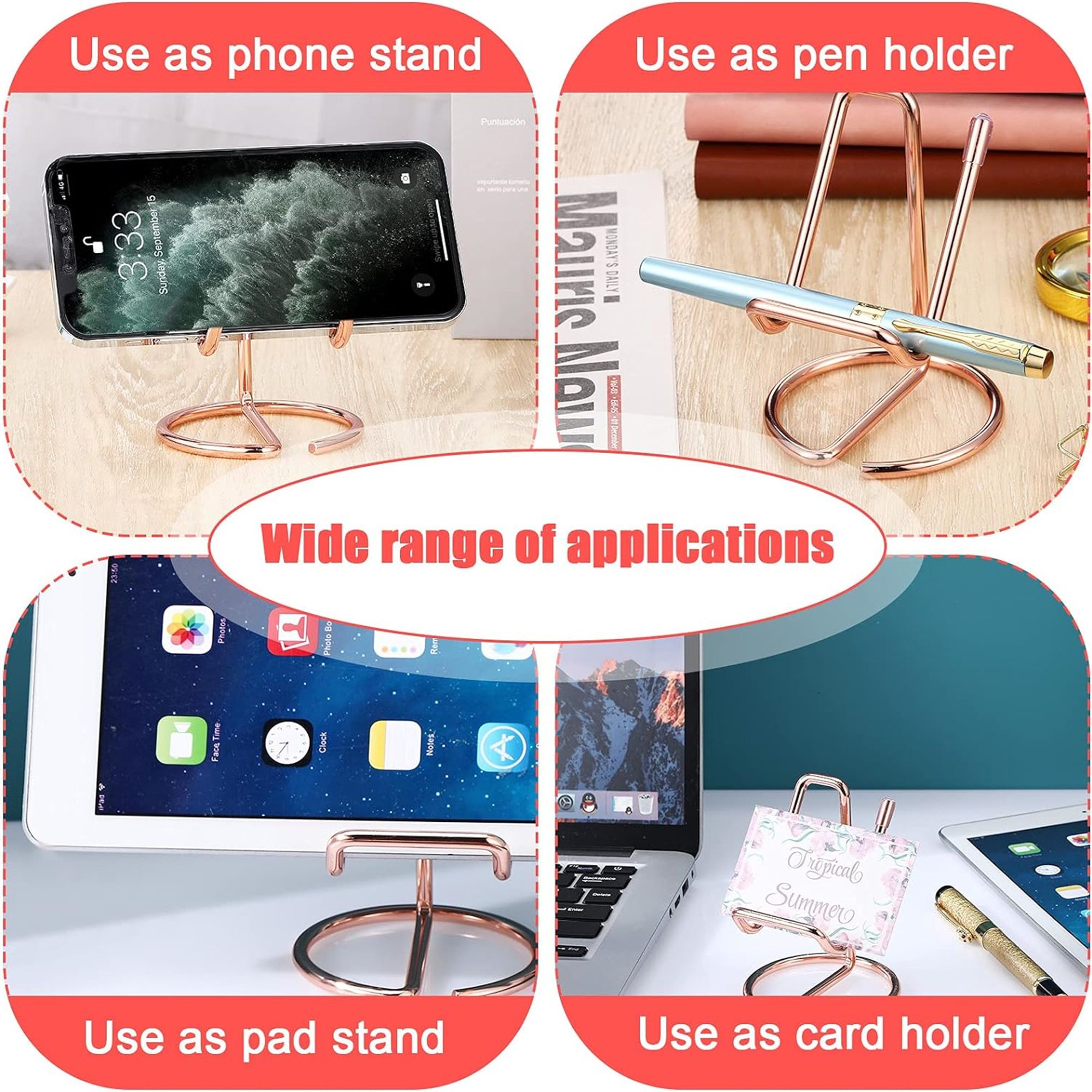 Cute Metal Card Organizer And Phone Stand 4