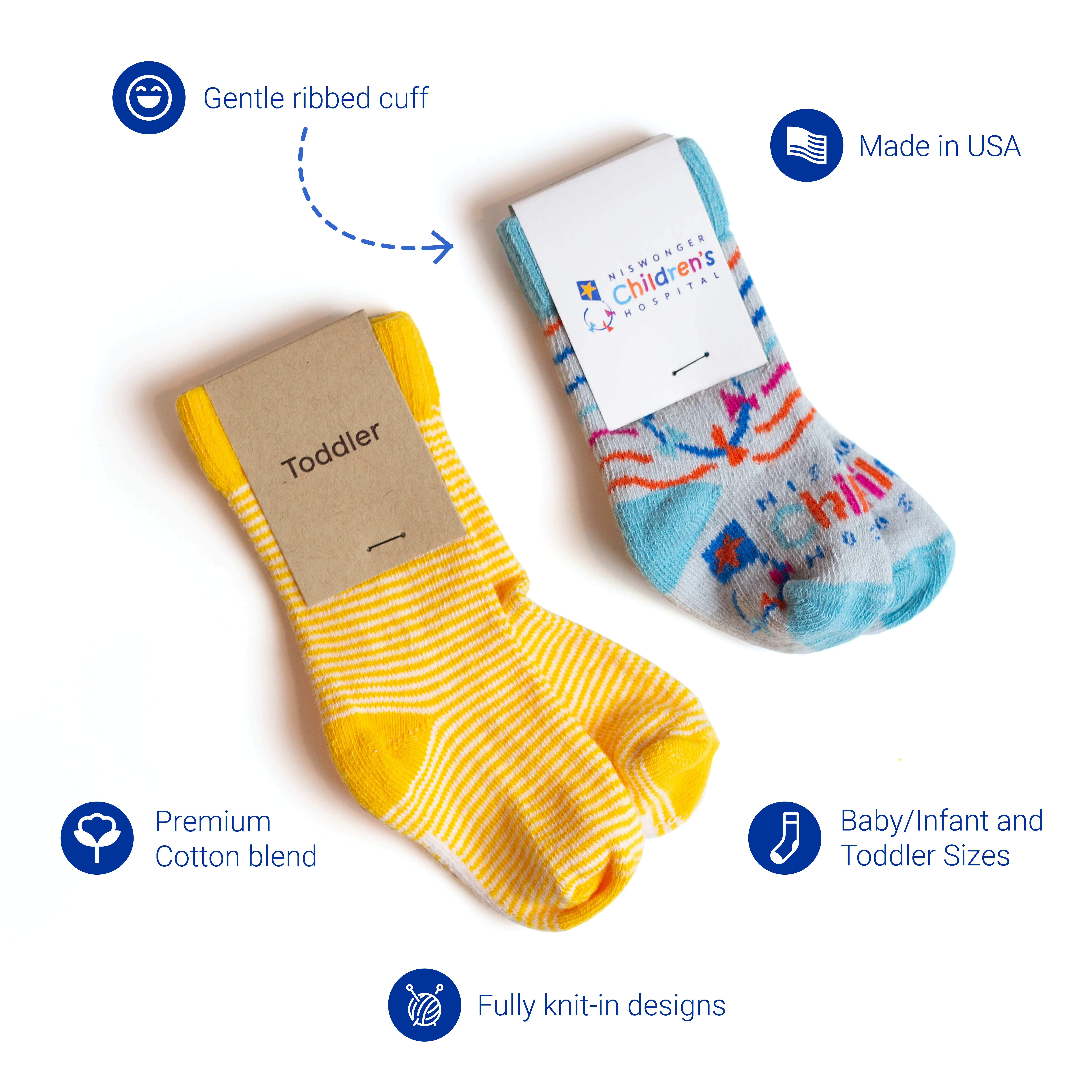 Custom Knit Cotton Crew Baby/Toddler Socks 3