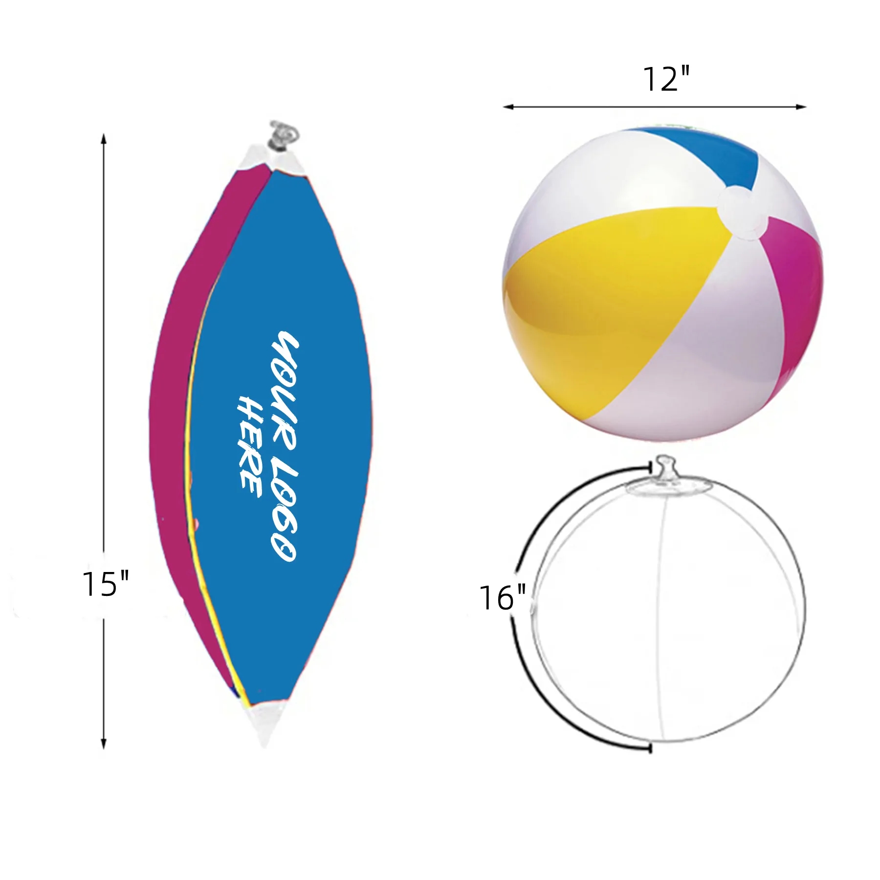 16" Four-Tone Beach Ball 2