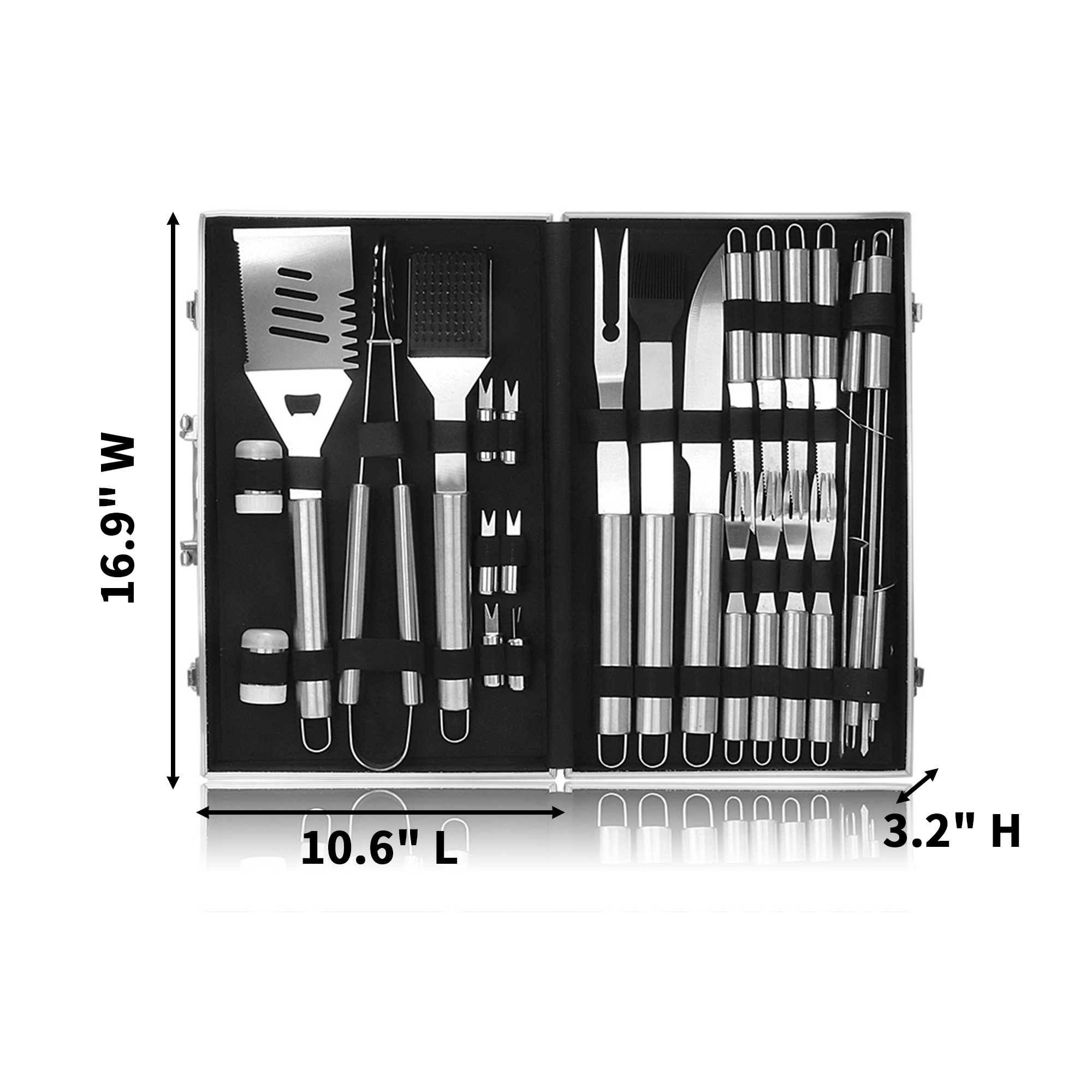 Twenty Six Piece Barbecue Tool Set 10.6 x 16.9 x 3.2" 3