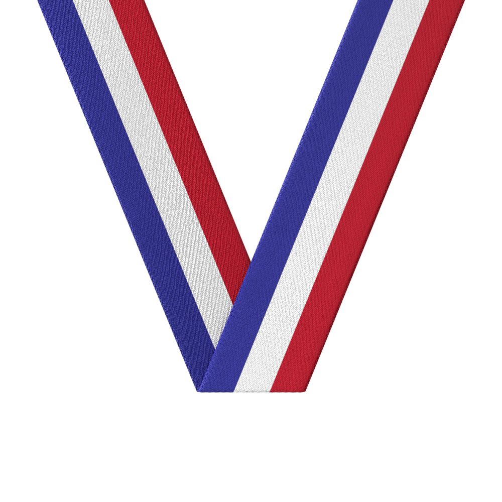 1 1/2" X 34" Red, White & Blue Neckband Sewn Through