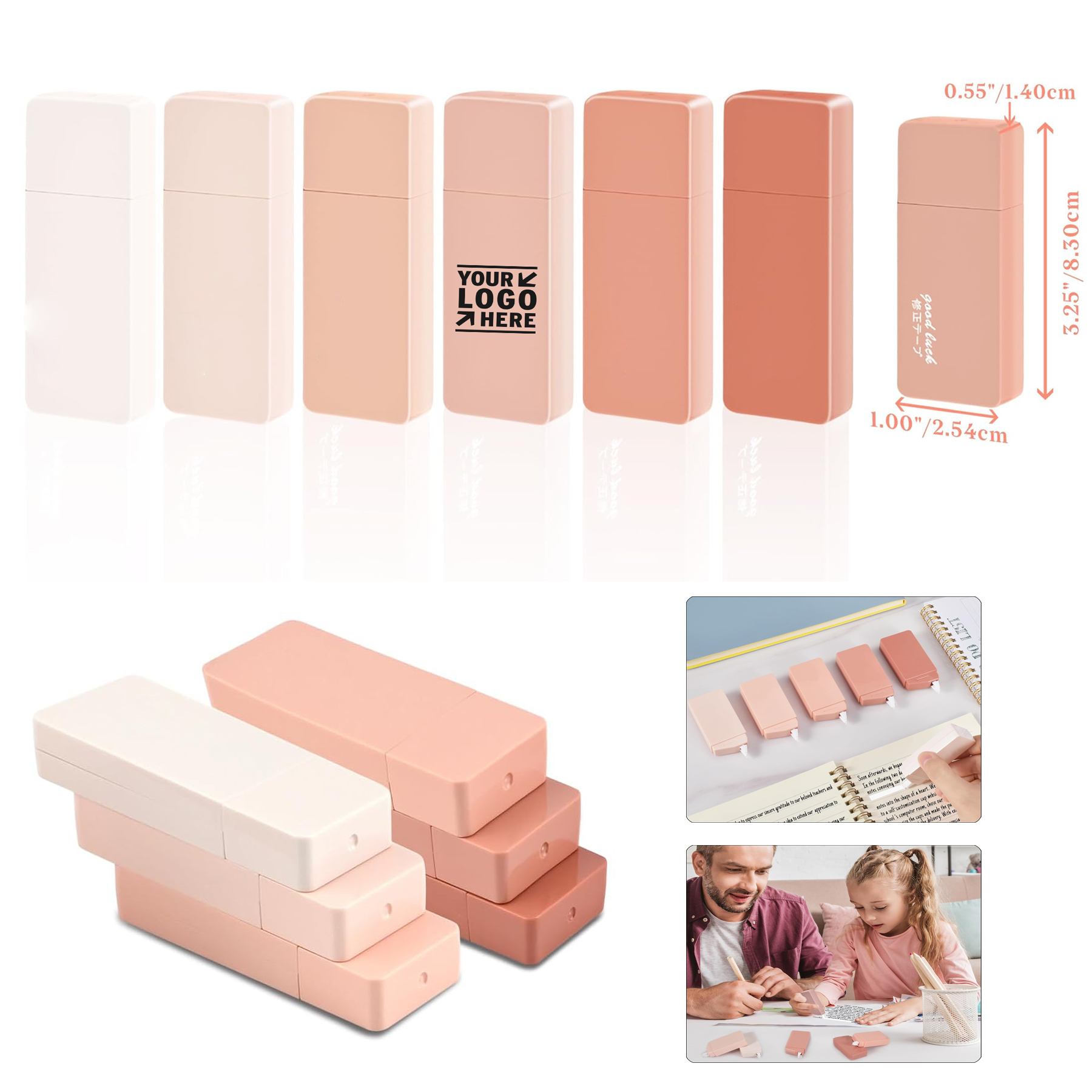Clean Easy To Use Applicator Instant Cute White Correction WhiteOut Tape