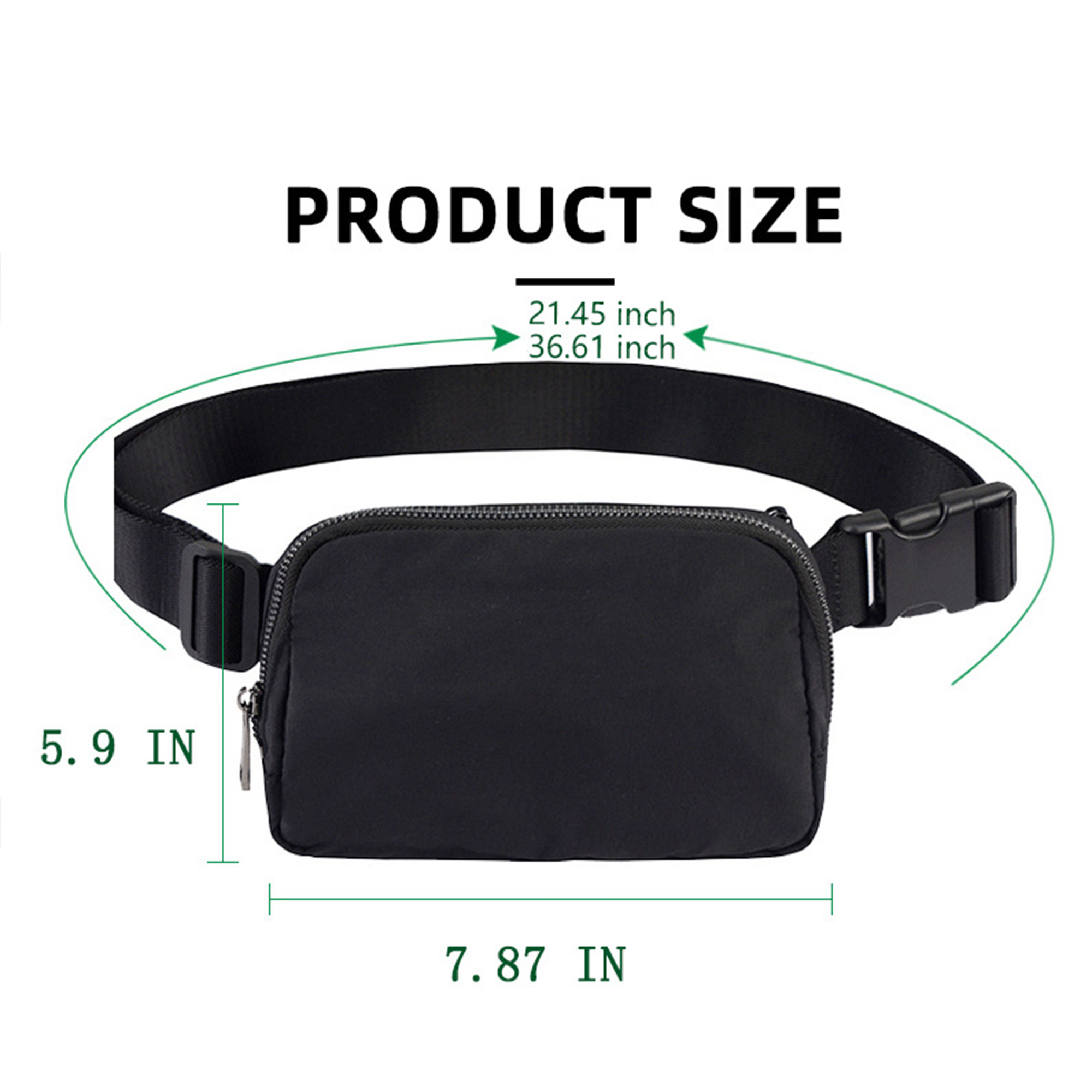Belt Bag Mini Fanny Pack Waterproof Waist Adjustable Strap 2