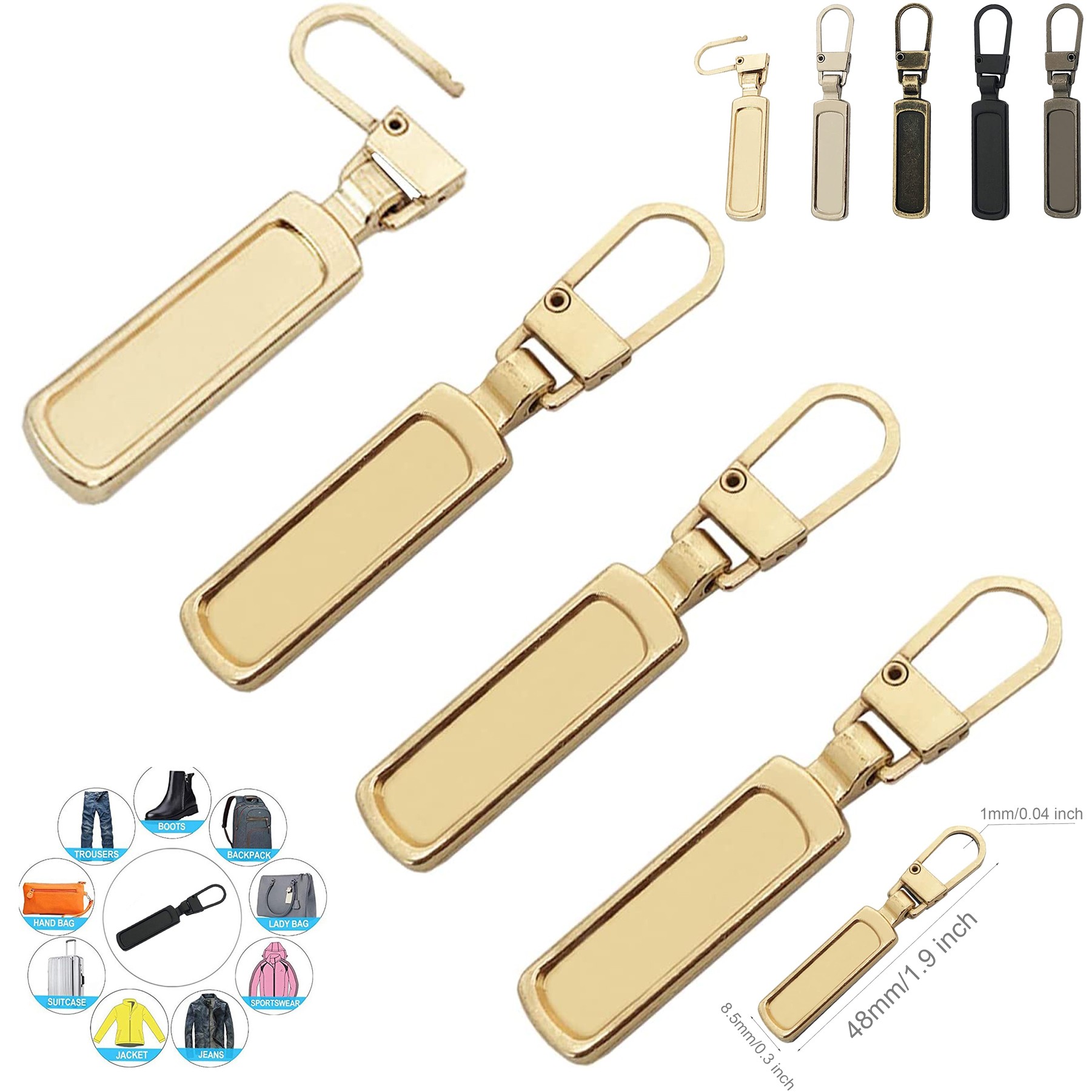 Zipper Pull Replacement for Small Holes Zipper 1