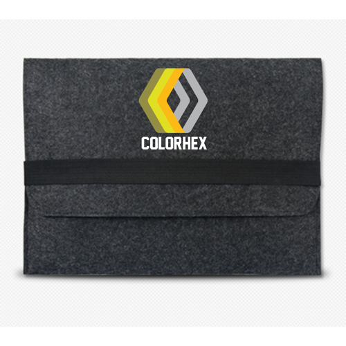 Felt Laptop Sleeve with Flip Top Elastic Band Closure 4