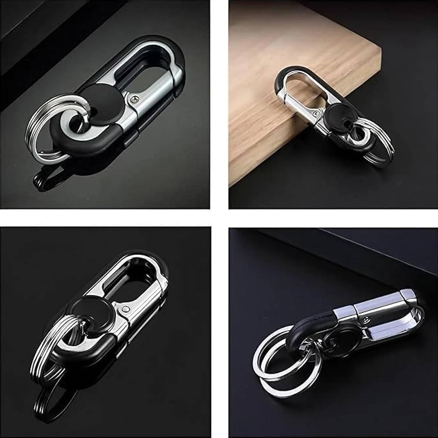 Stylish Dual Loop Anti-Loss Keychain for Business Men 3