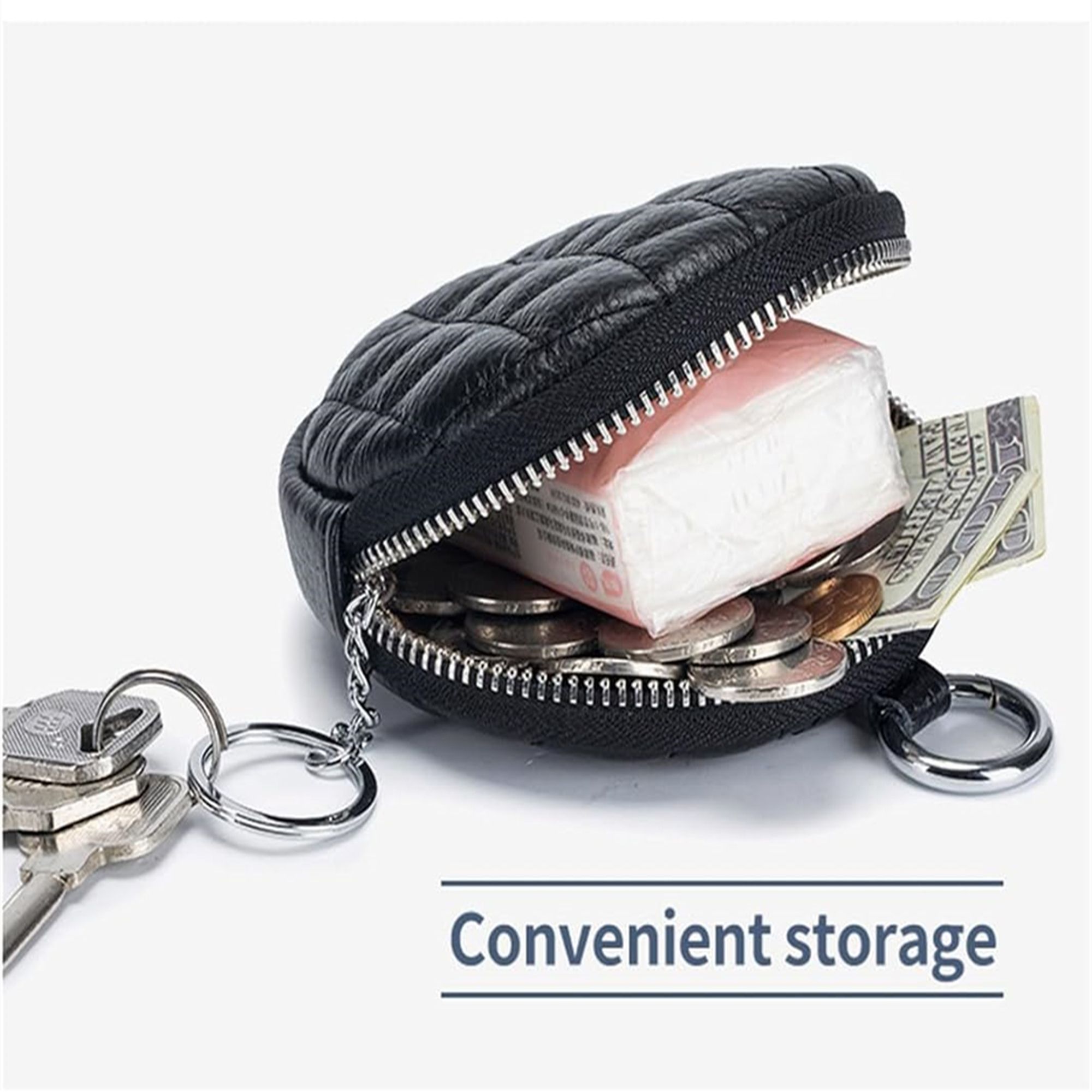 Round Coin Purse With Keychain 3