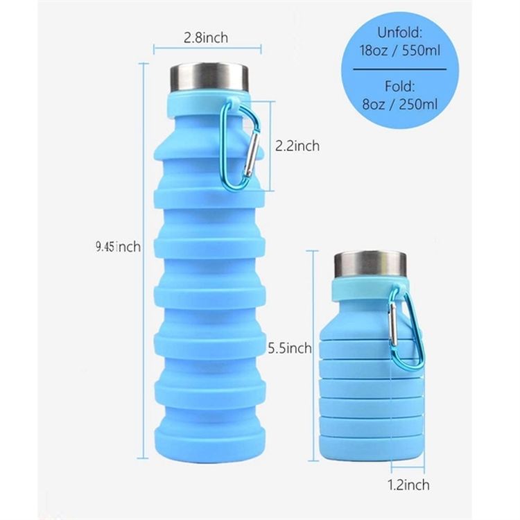 17oz Collapsible Water Bottle with Carabiner 3